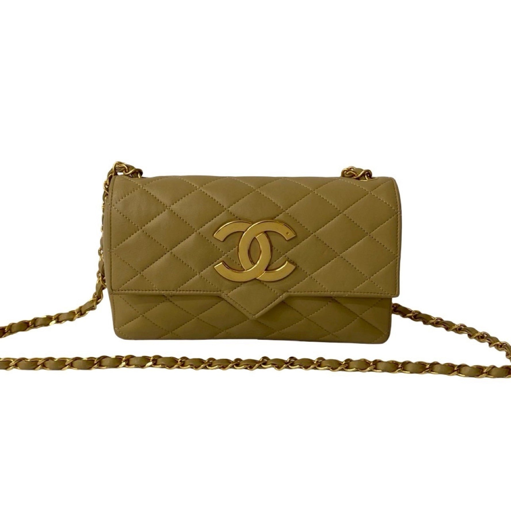 Seal No. 0 CHANEL Vintage Matelasse Coco Mark Lambskin Chain Shoulder Bag -1136