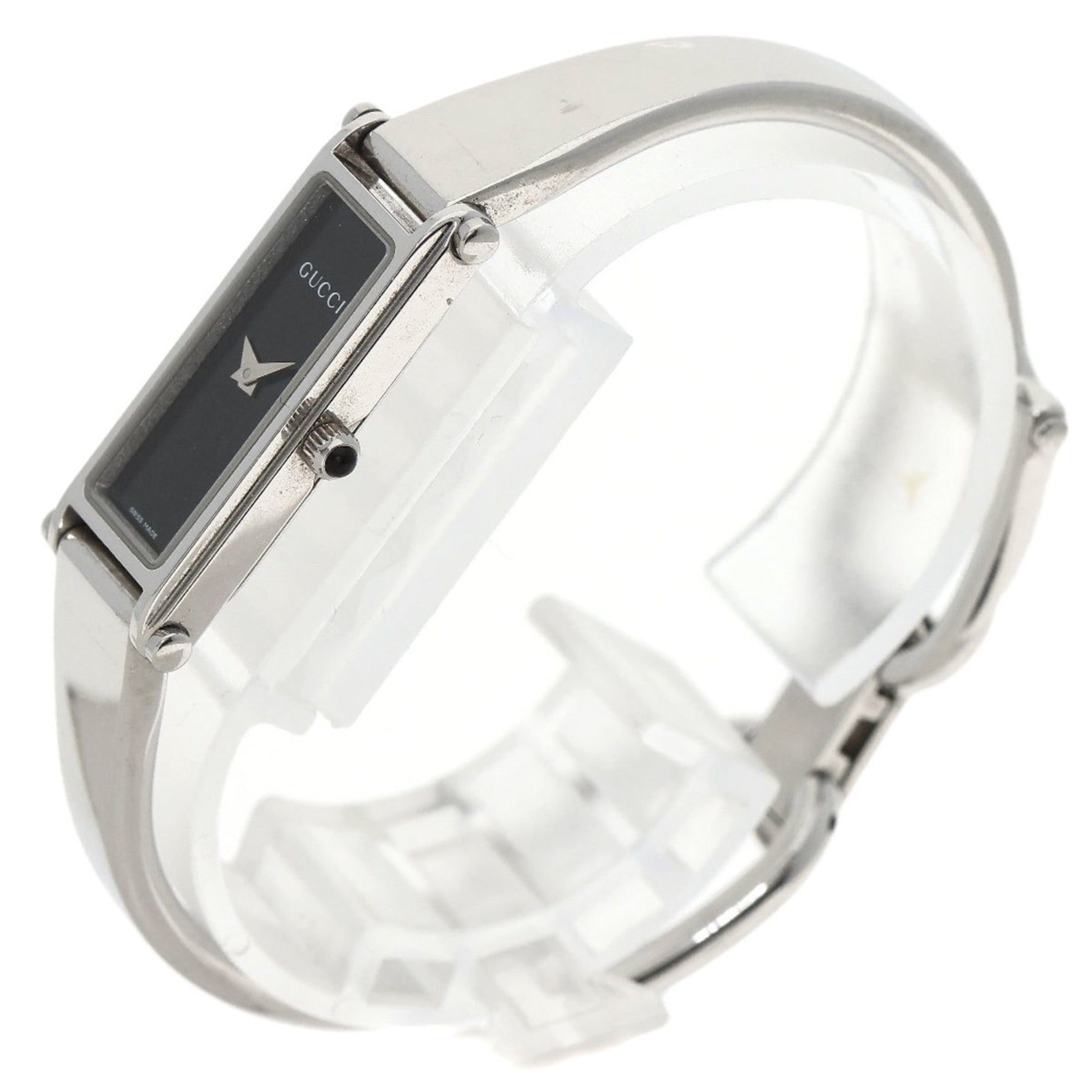 Gucci Square Face Watch Stainless Steel SS Ladies