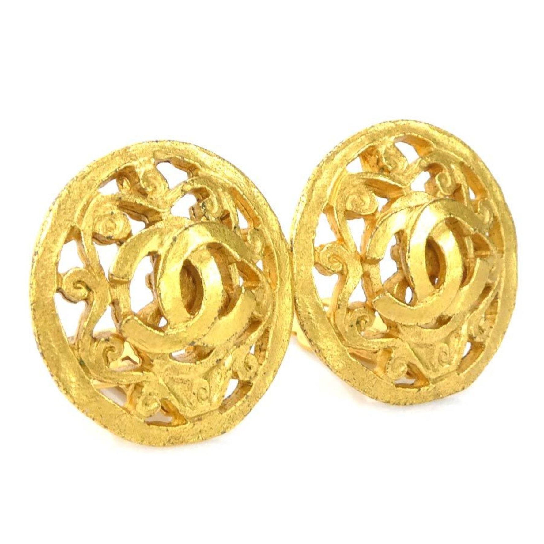 CHANEL Coco Mark Metal Earrings