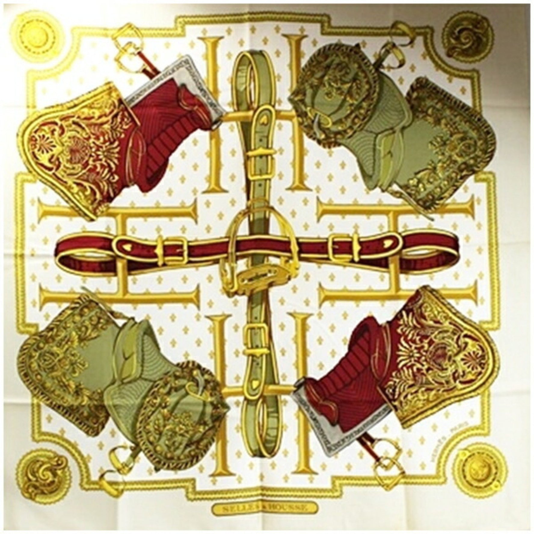 Hermes Carre 90 Scarf Muffler SELLES A HOUSSE Cover to sit Ladies