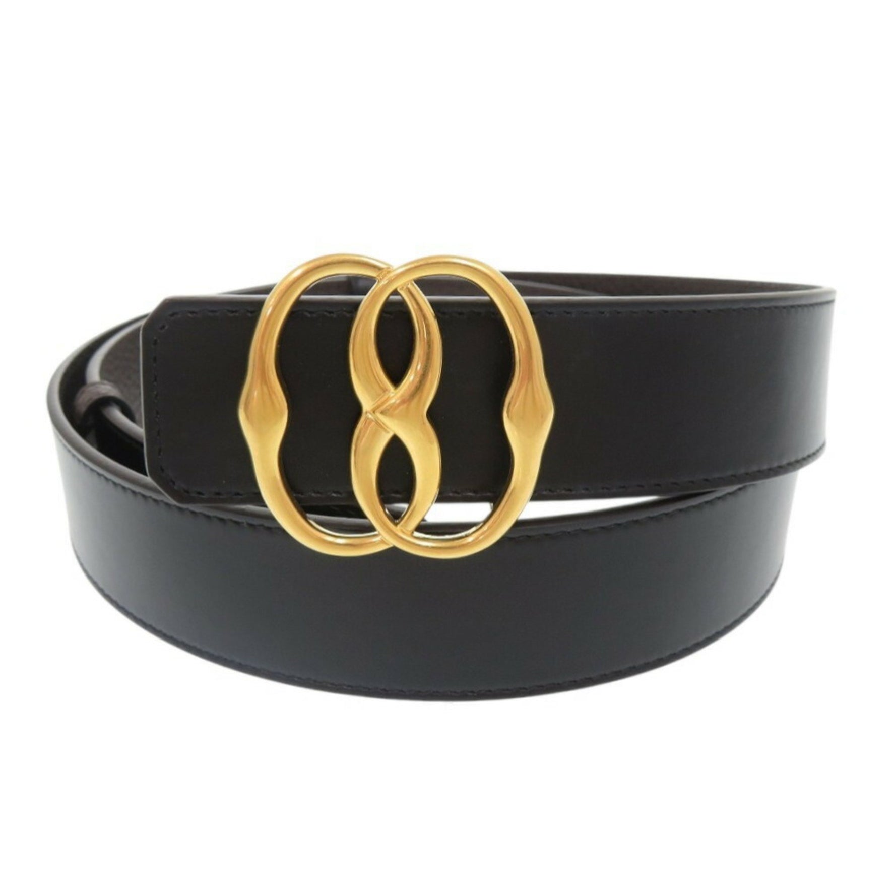 Unused Bally EMBLEM Leather Belt in Black and Brown, 0935
