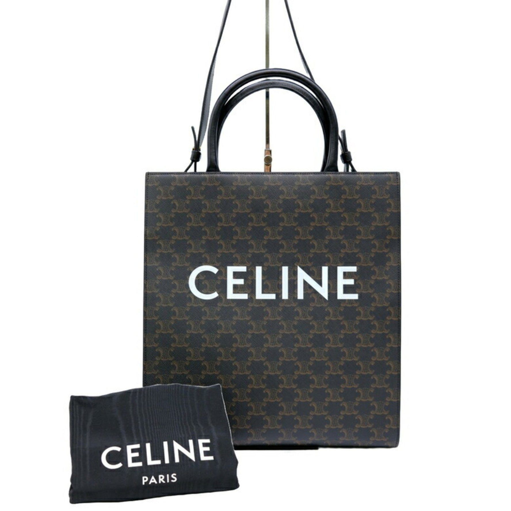 CELINE Vertical Cabas Medium Triomphe Shoulder Handbag