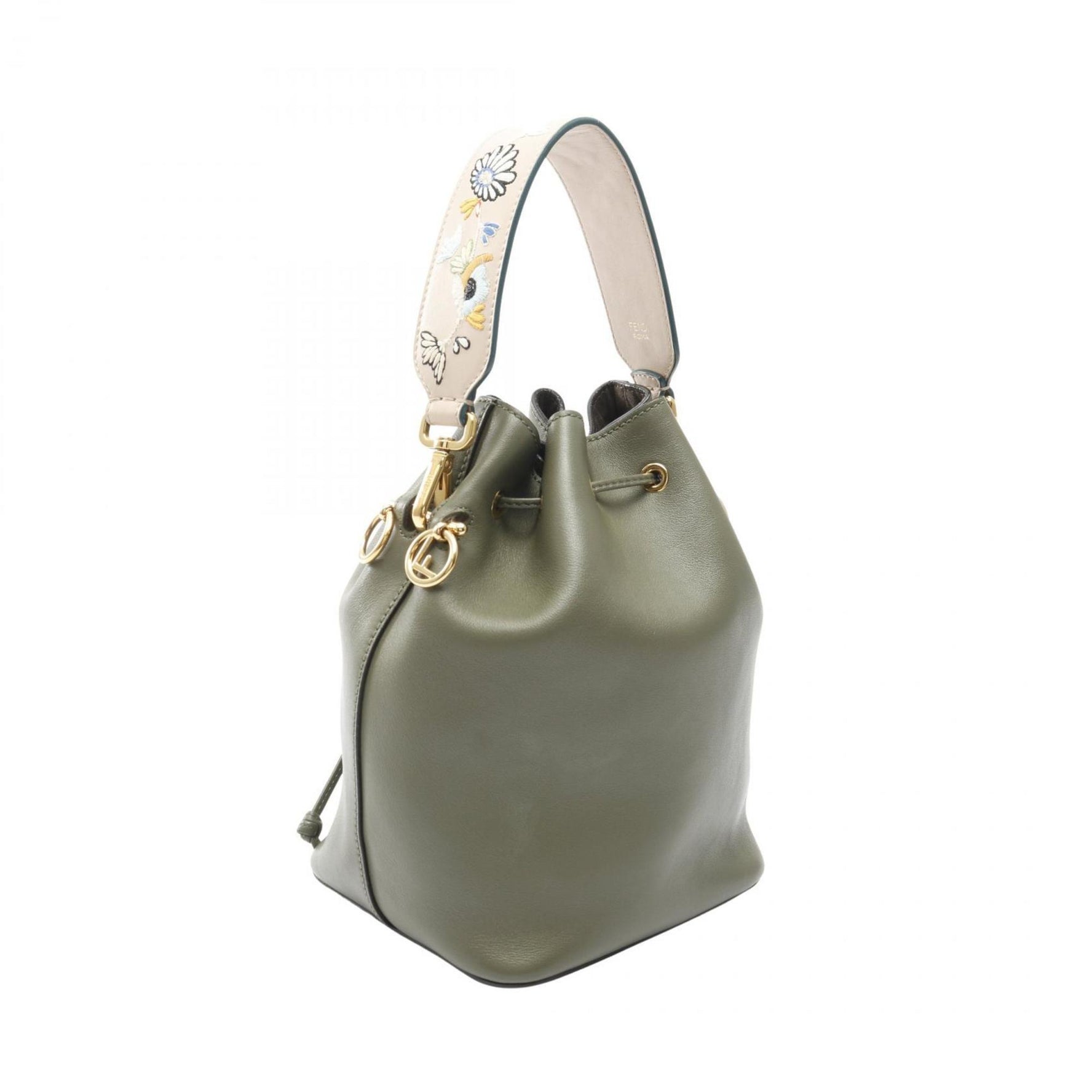 Fendi Montresor handbag, leather, khaki and pink