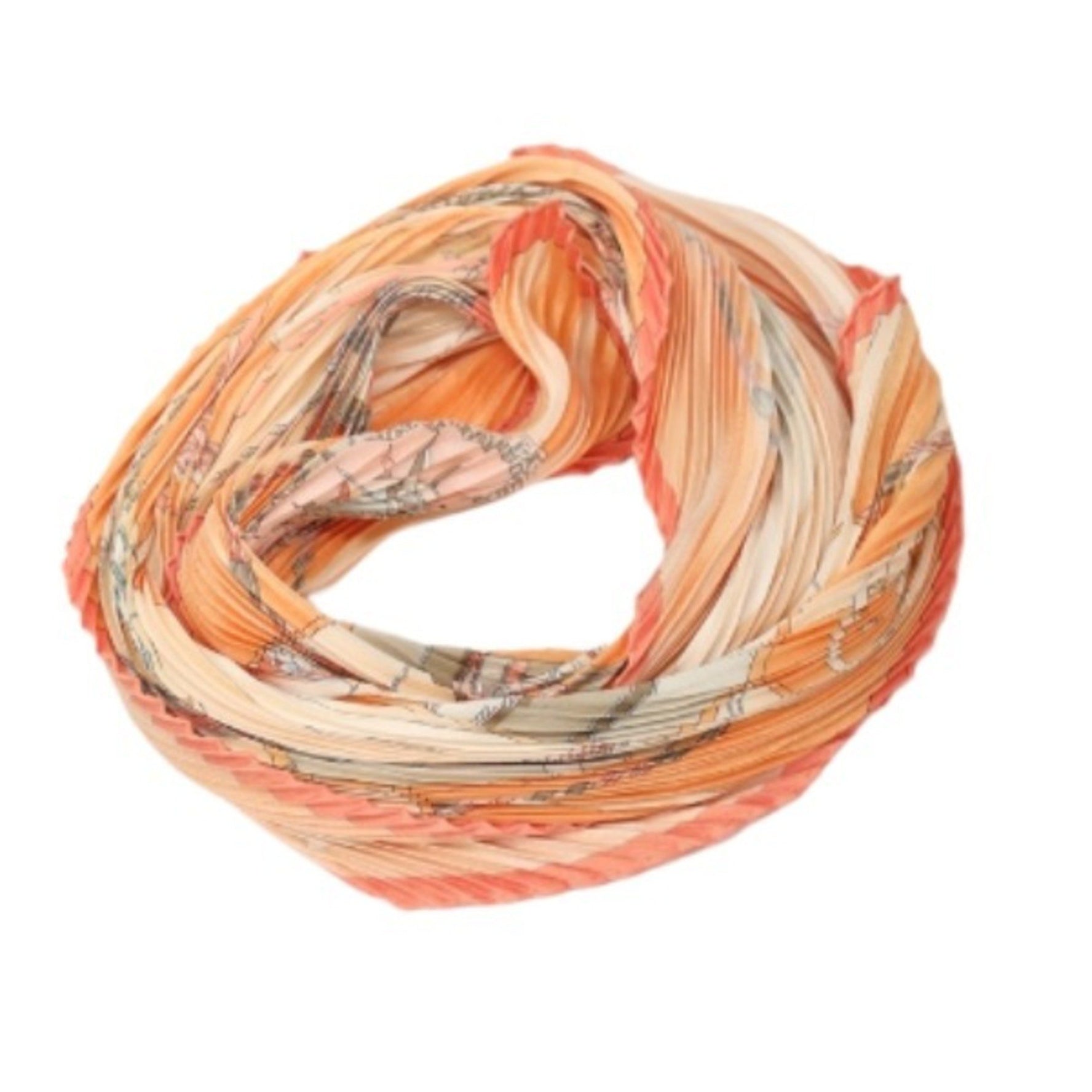 HERMES 100% Silk Pleated Carre Scarf