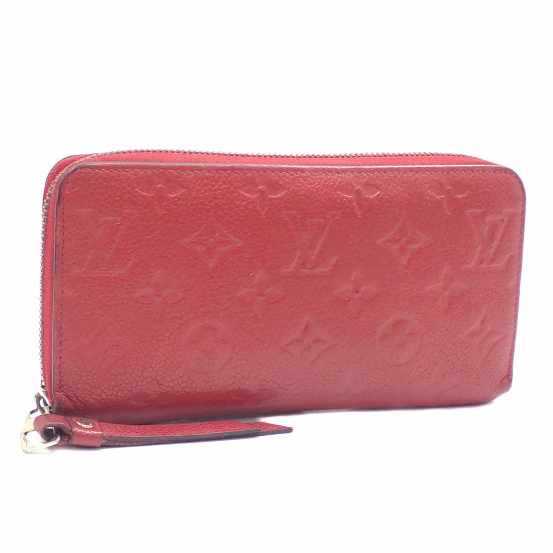 Louis Vuitton Monogram Empreinte Zippy Wallet, Round Long Red