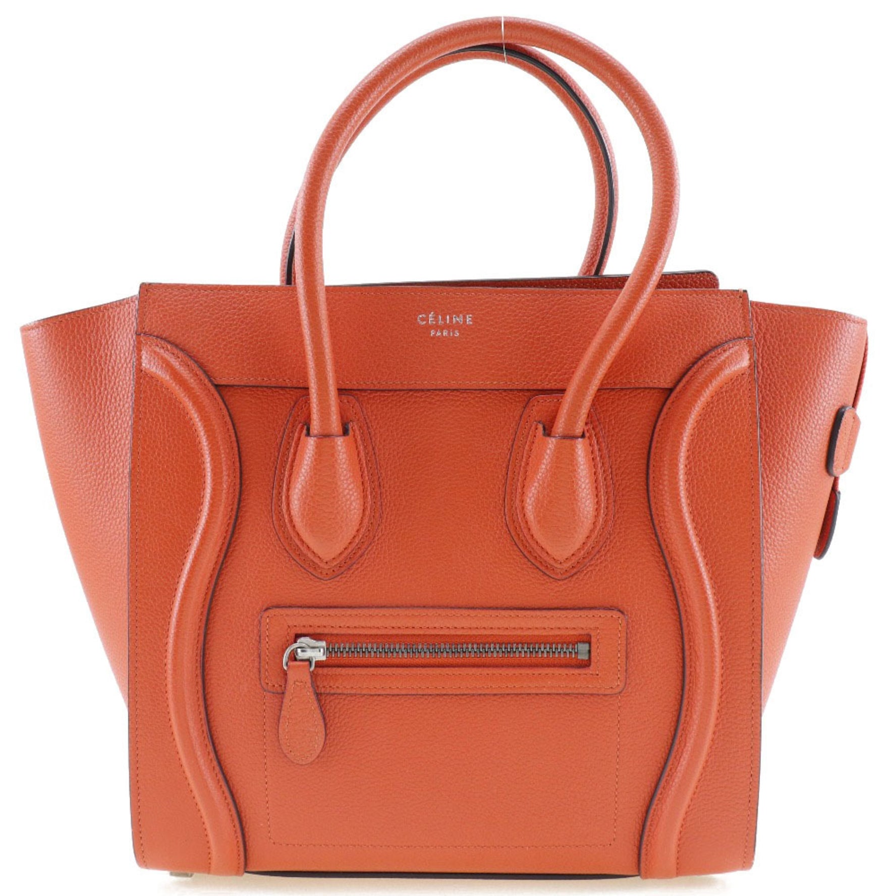 Celine Luggage Micro Shopper Leather Vermilion Ladies Handbag
