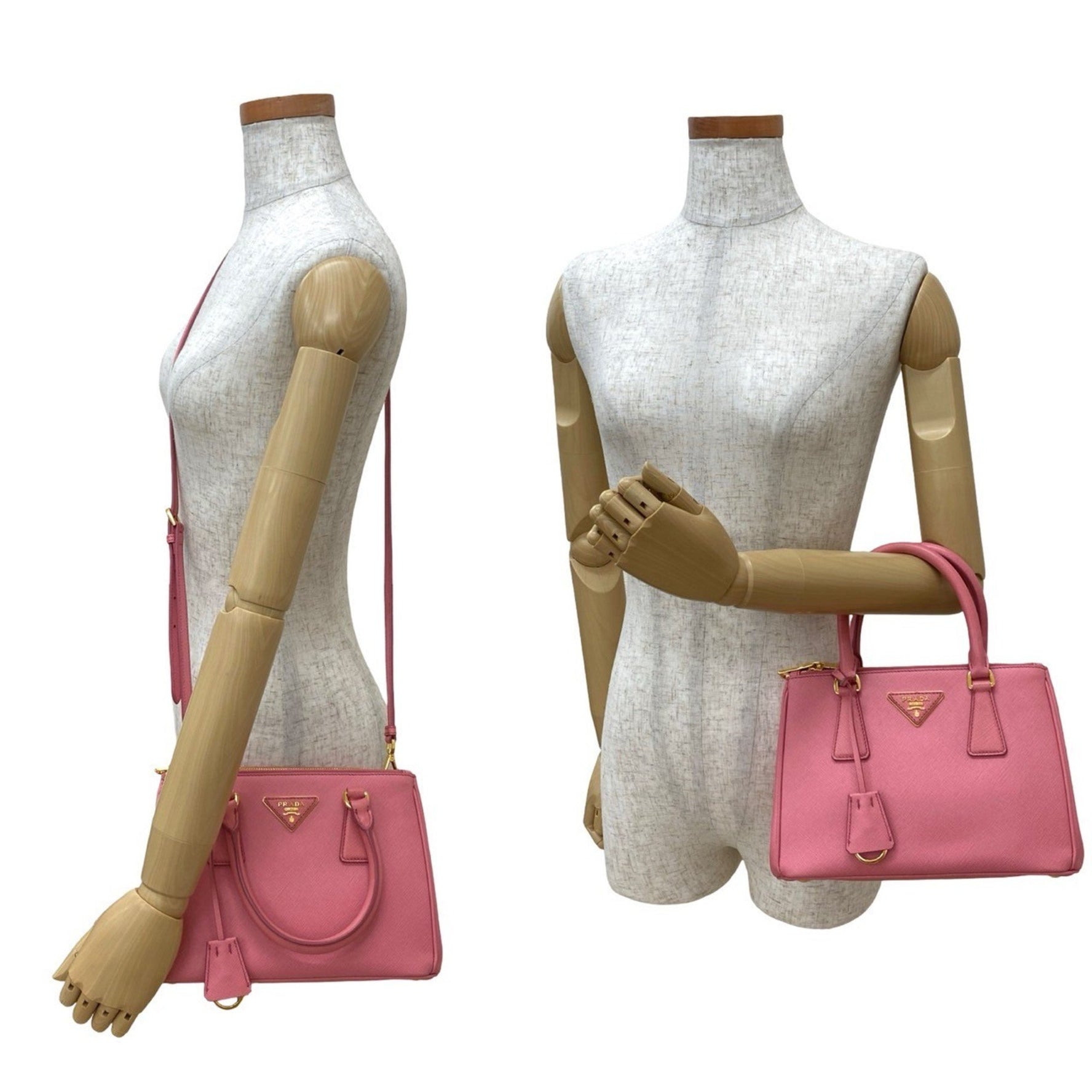 PRADA Galleria Mini Triangle Logo Hardware Saffiano Leather Handbag/Shoulder Bag
