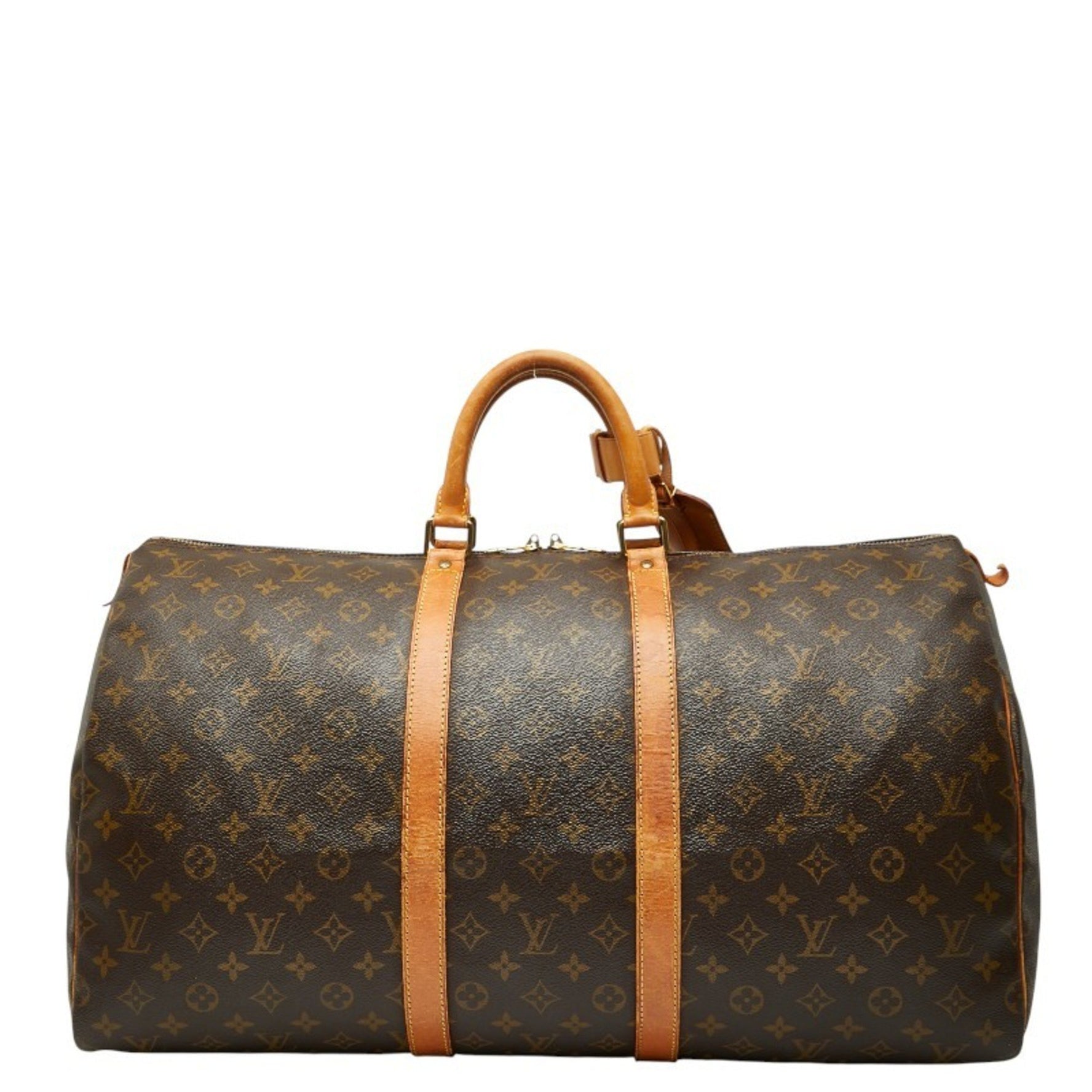 Louis Vuitton Monogram Keepall 55 Boston Bag/Travel Bag Brown Leather LOUIS VUITTON
