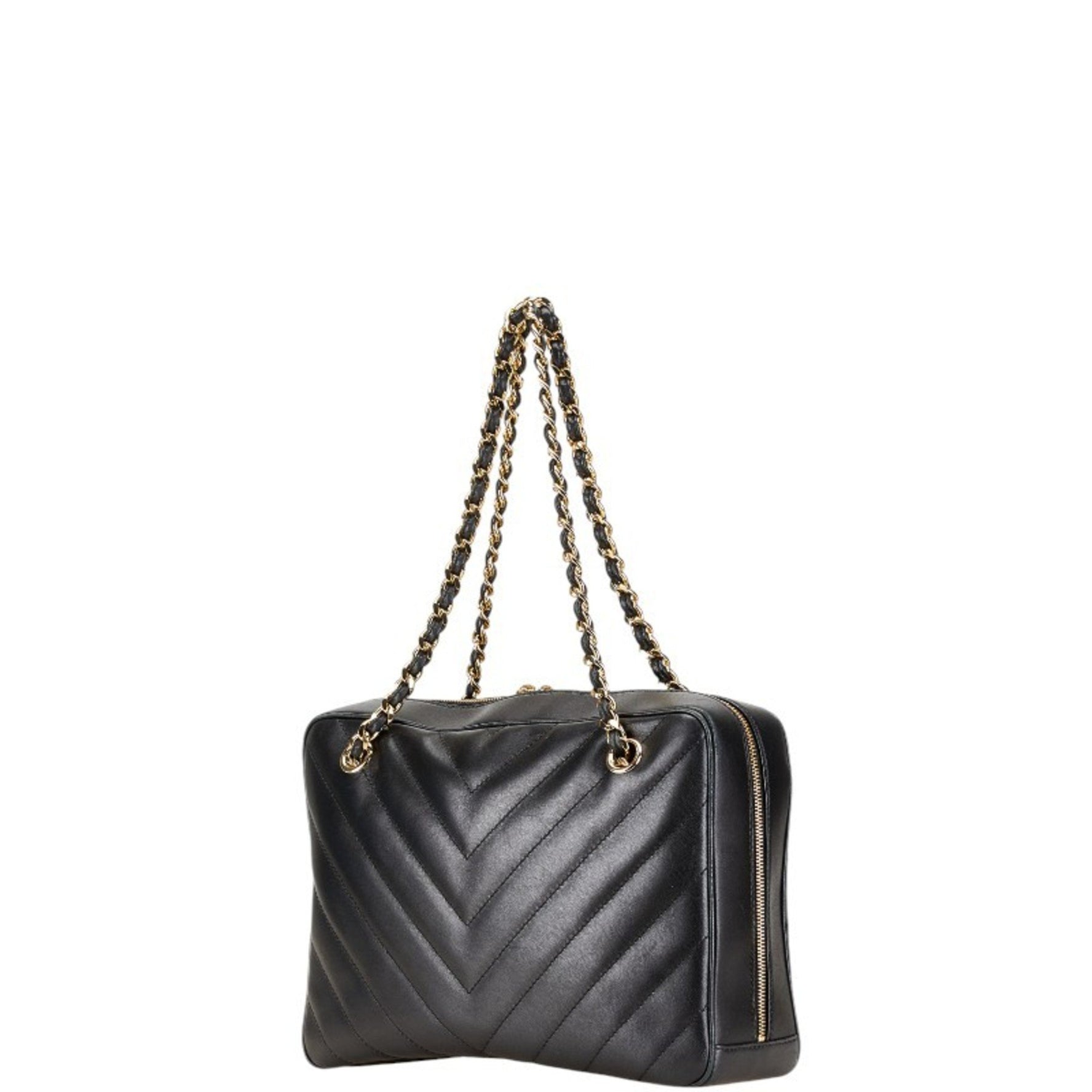Chanel V-stitch Coco Mark Chain Shoulder Bag Lambskin