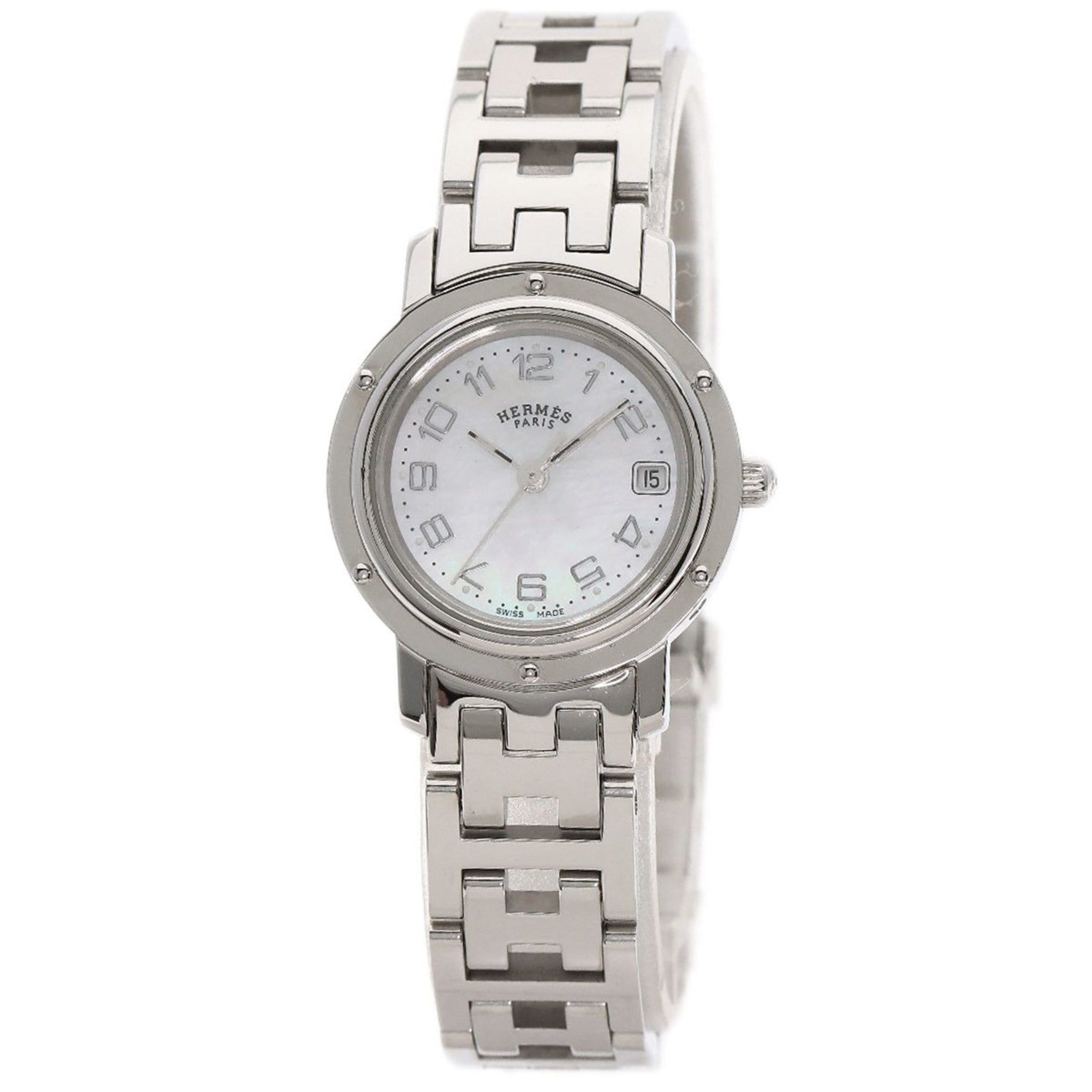 Hermes Clipper Nacle Watch Stainless Steel SS Ladies