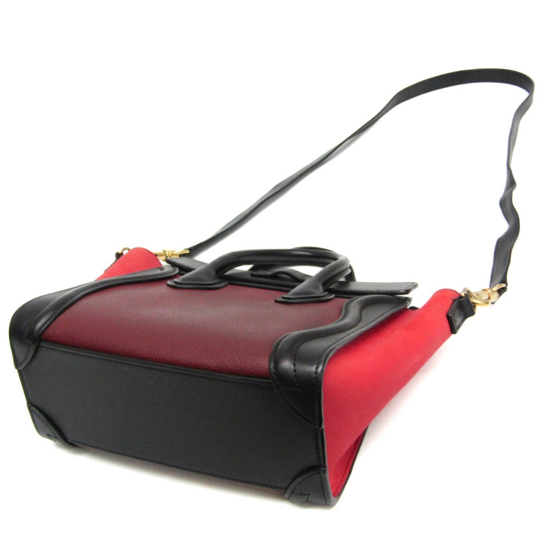 Celine Luggage Nano Shopper Leather Handbag,Shoulder Bag Black,Bordeaux,Pink