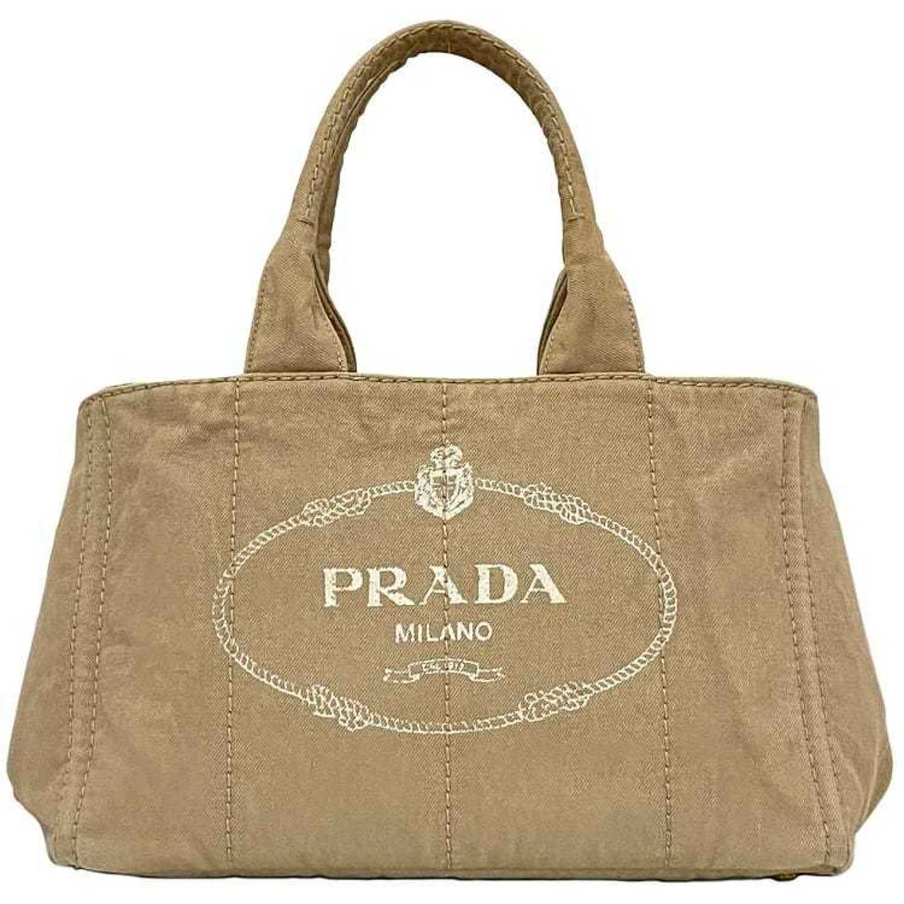Prada Tote Bag Canapa Canvas 197 Stitch Men's Handbag