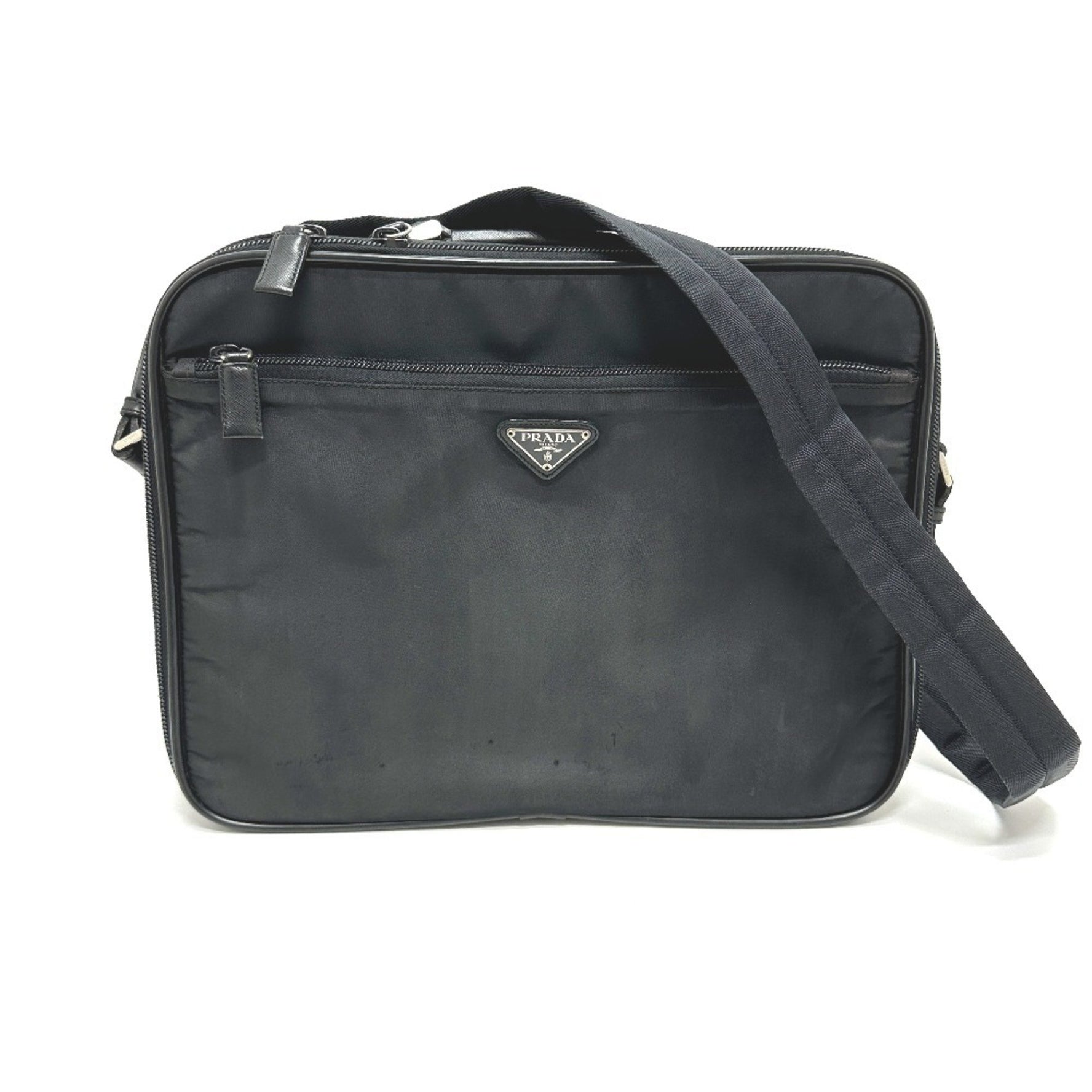 PRADA Triangle Plate Bag Shoulder Briefcase Business Nylon Men's