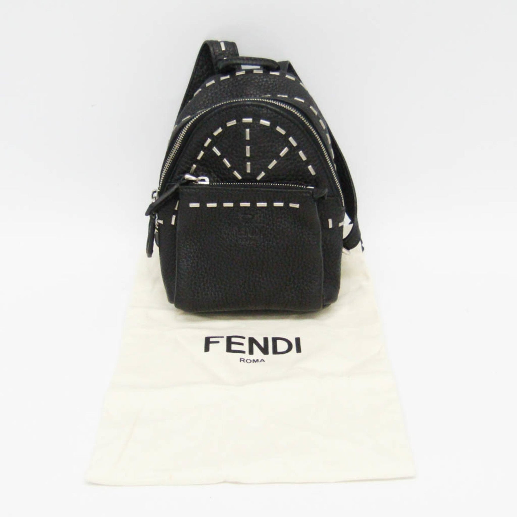 Fendi Selleria Pouch Keyring (Black)