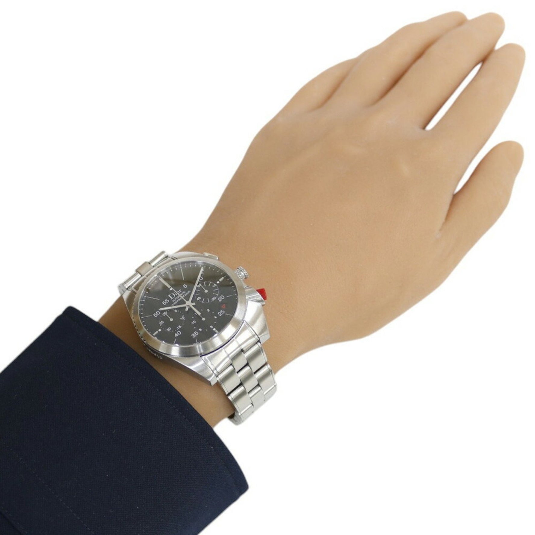 Christian Dior Chiffre Rouge Watch Stainless Steel Automatic White Shell