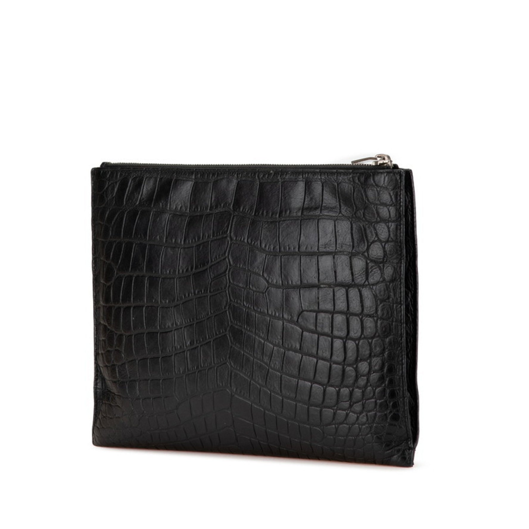 Saint Laurent Crocodile Embossed Clutch Bag/Second Bag Leather