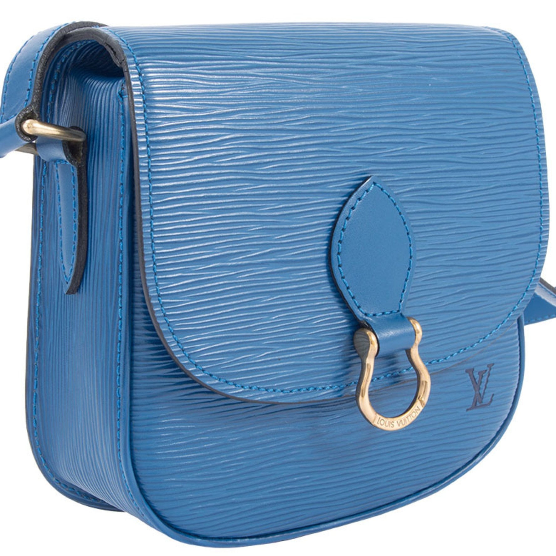 Louis Vuitton Mini Saint-Cloud Shoulder Bag Epi Leather Toledo Blue