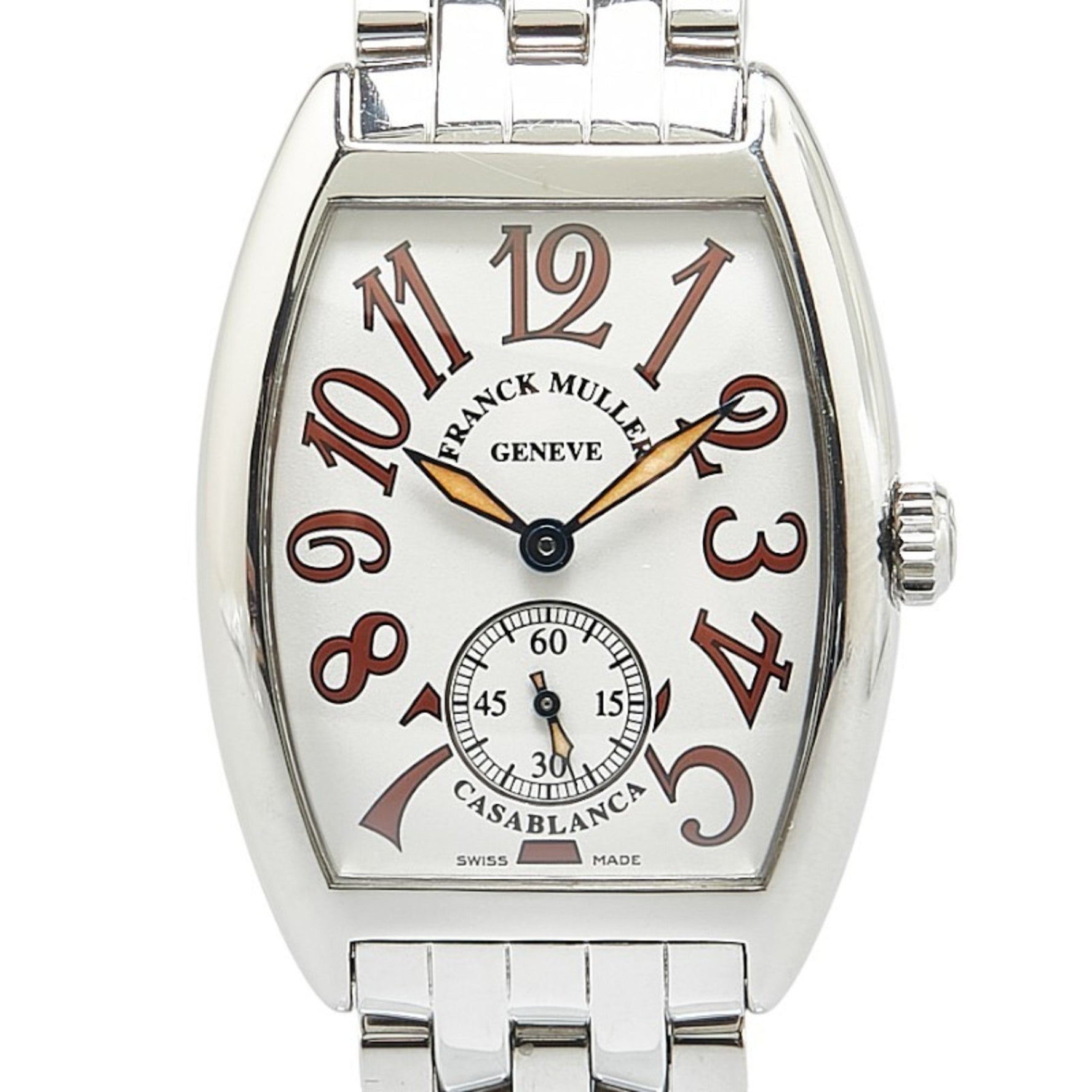 Franck Muller Casablanca Tonneau Curvex Watch 7500S6 Manual Winding White Dial Stainless Steel Ladies FRANCK MULLER