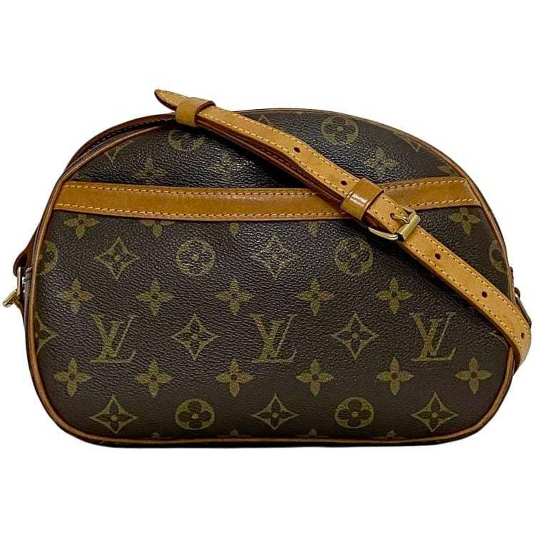 Louis Vuitton Shoulder Bag Brown Monogram Canvas Tanned Leather Crossbody