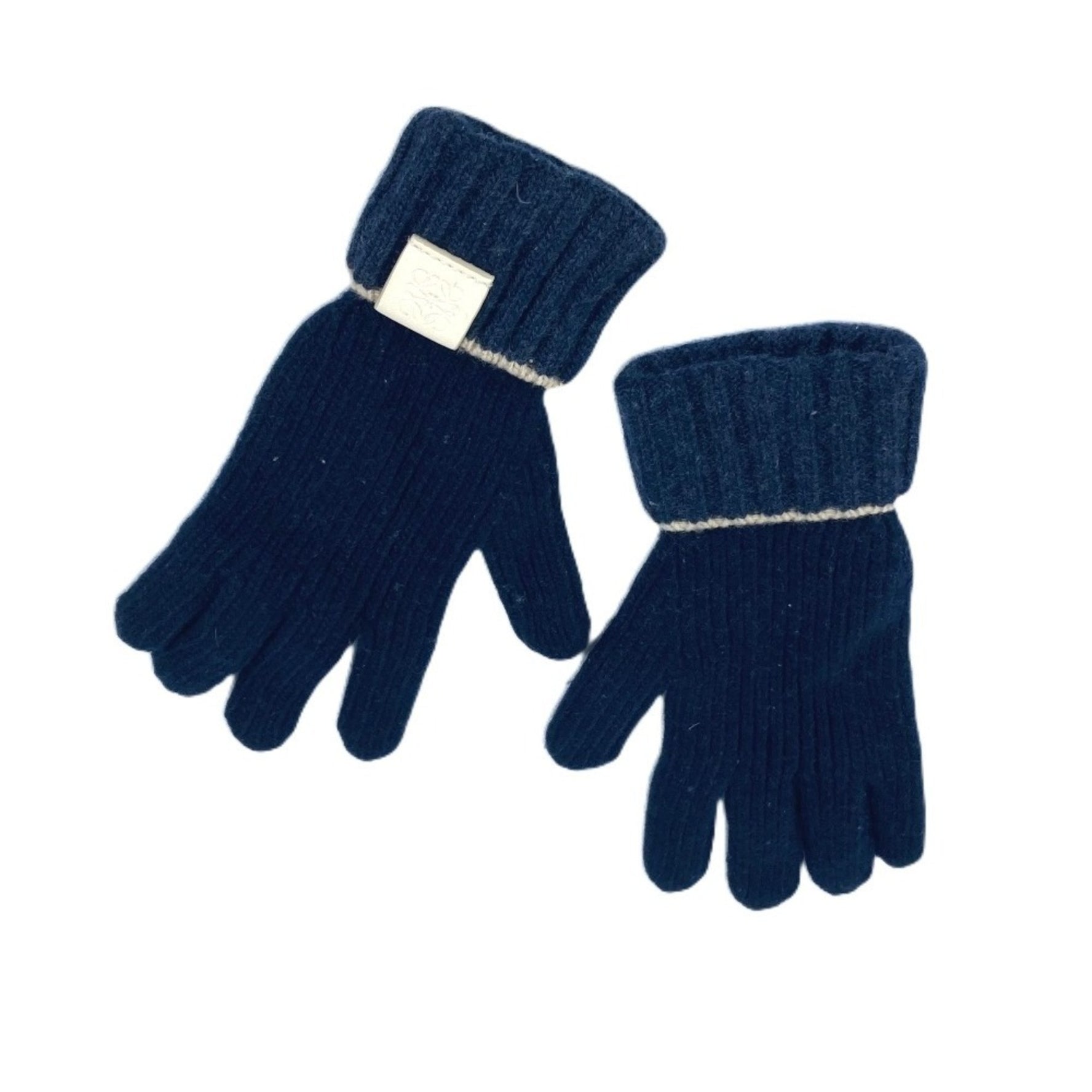 LOEWE Anagram Logo Gloves Leather Tag Wool