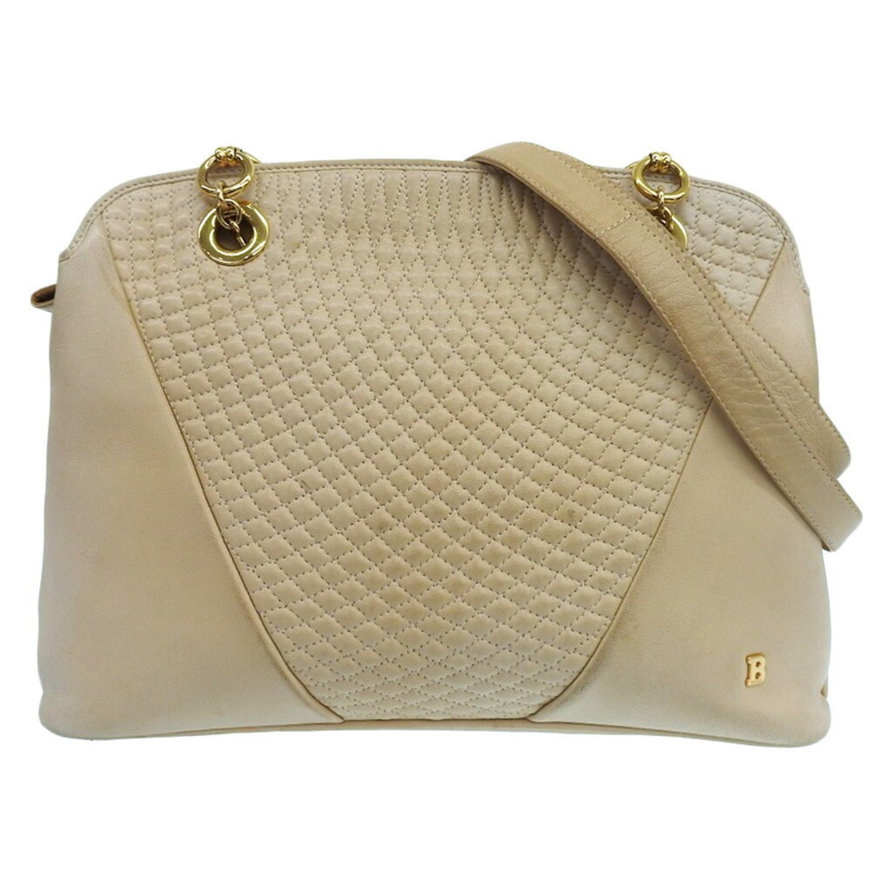 BALLY shoulder bag in beige quilted leather