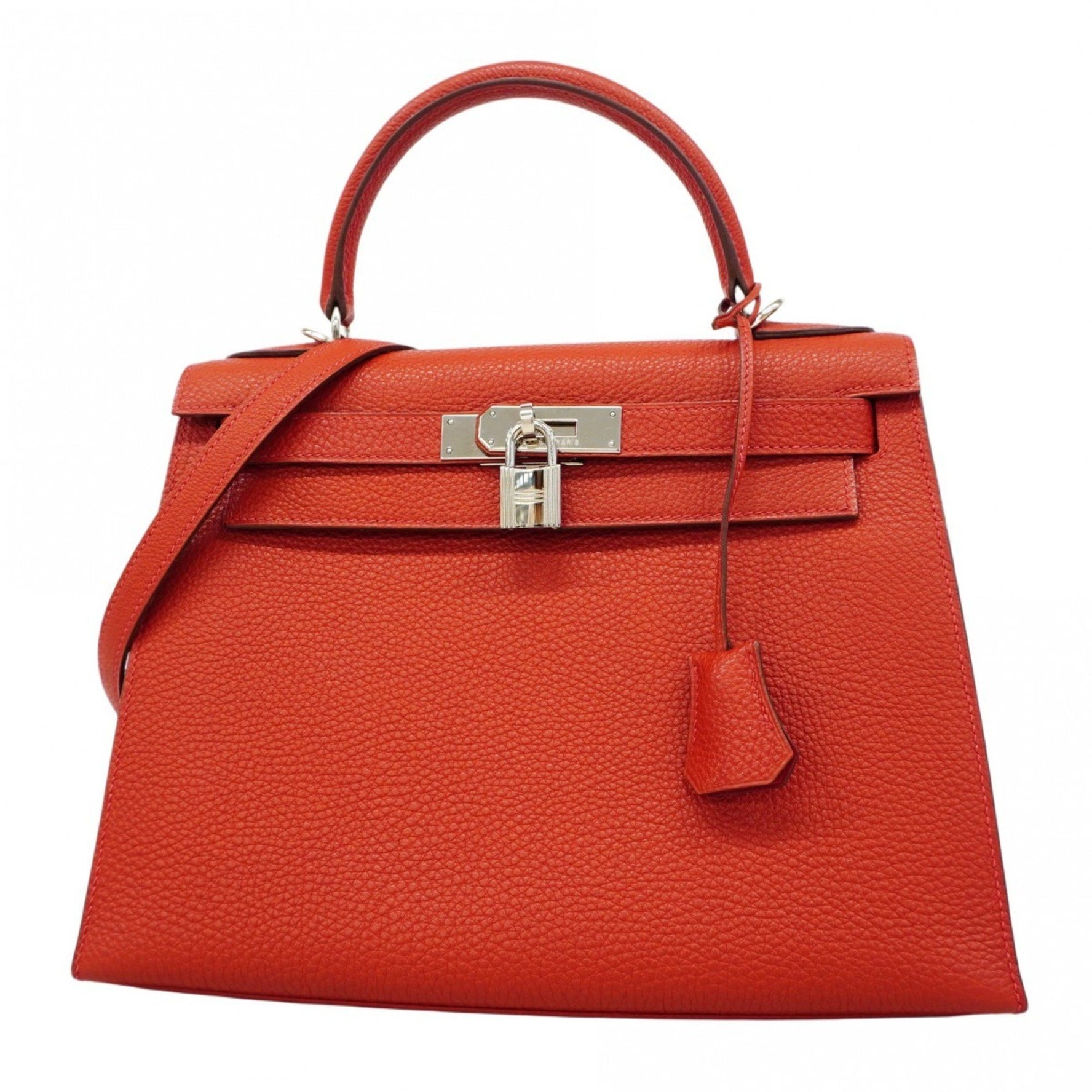 Hermes Hermès Kelly 28 Togo Vermilion Handbag for Women, □I Stamp