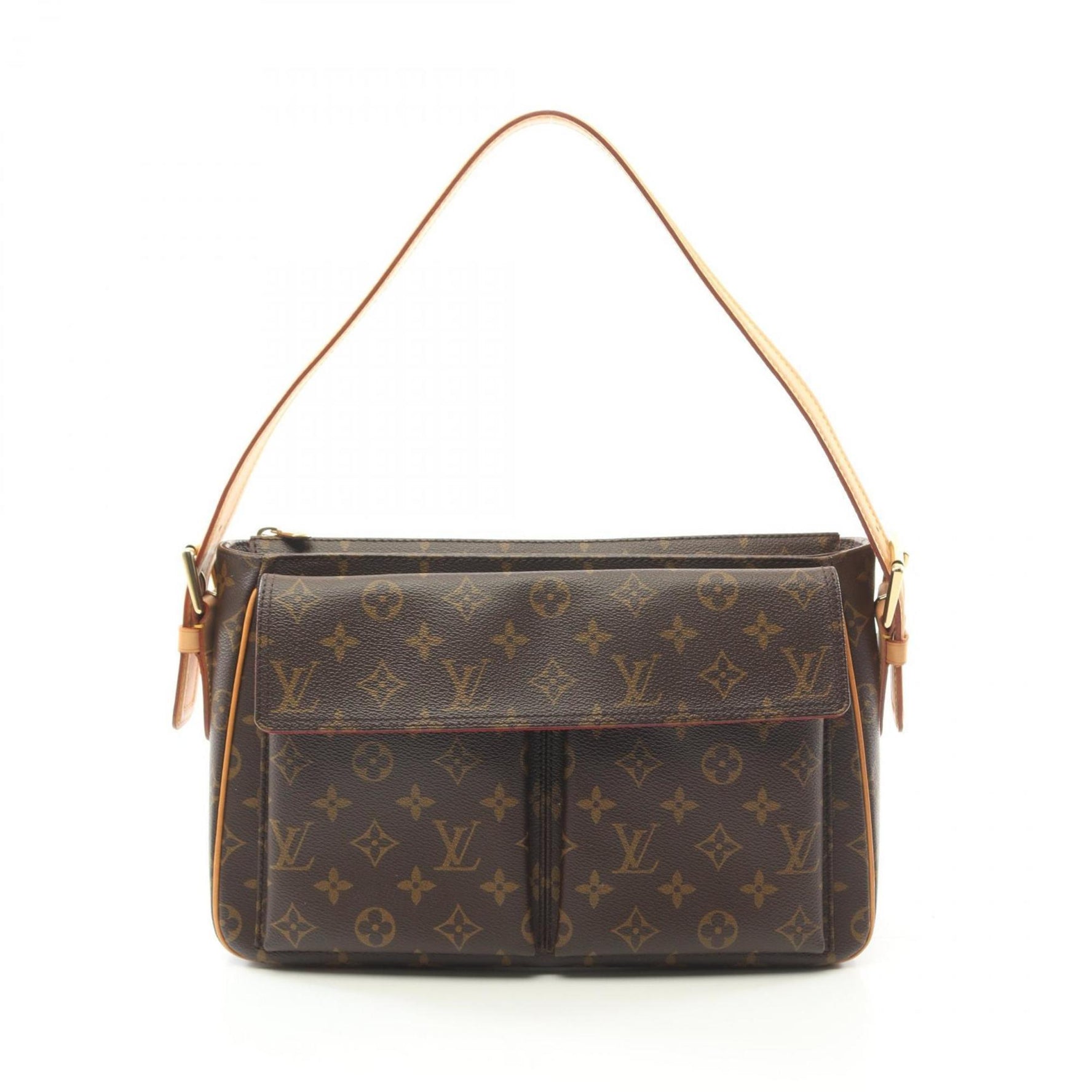 Louis Vuitton Vivacite GM Shoulder Bag Coated Canvas Leather Monogram
