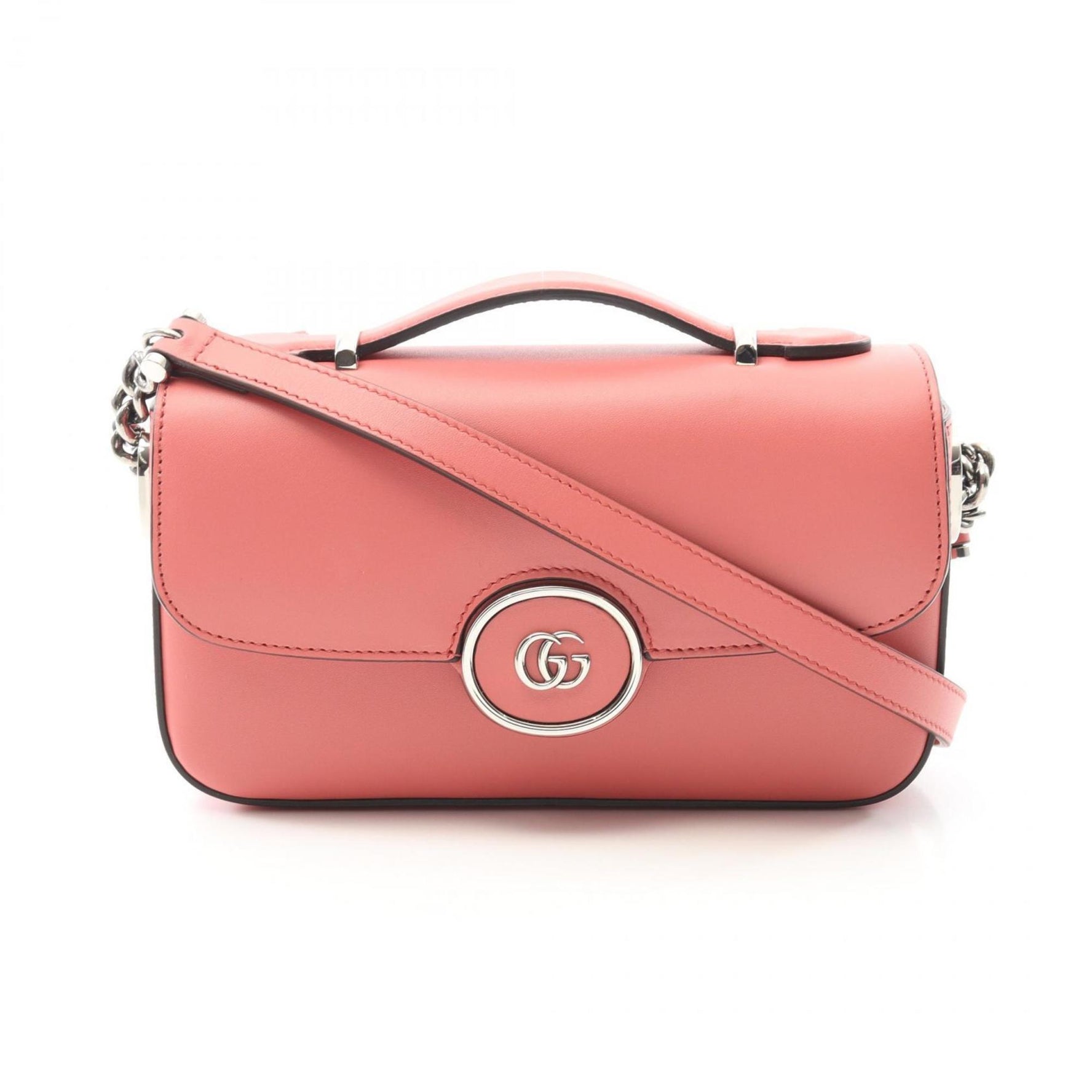 GUCCI Double G Leather Shoulder Bag