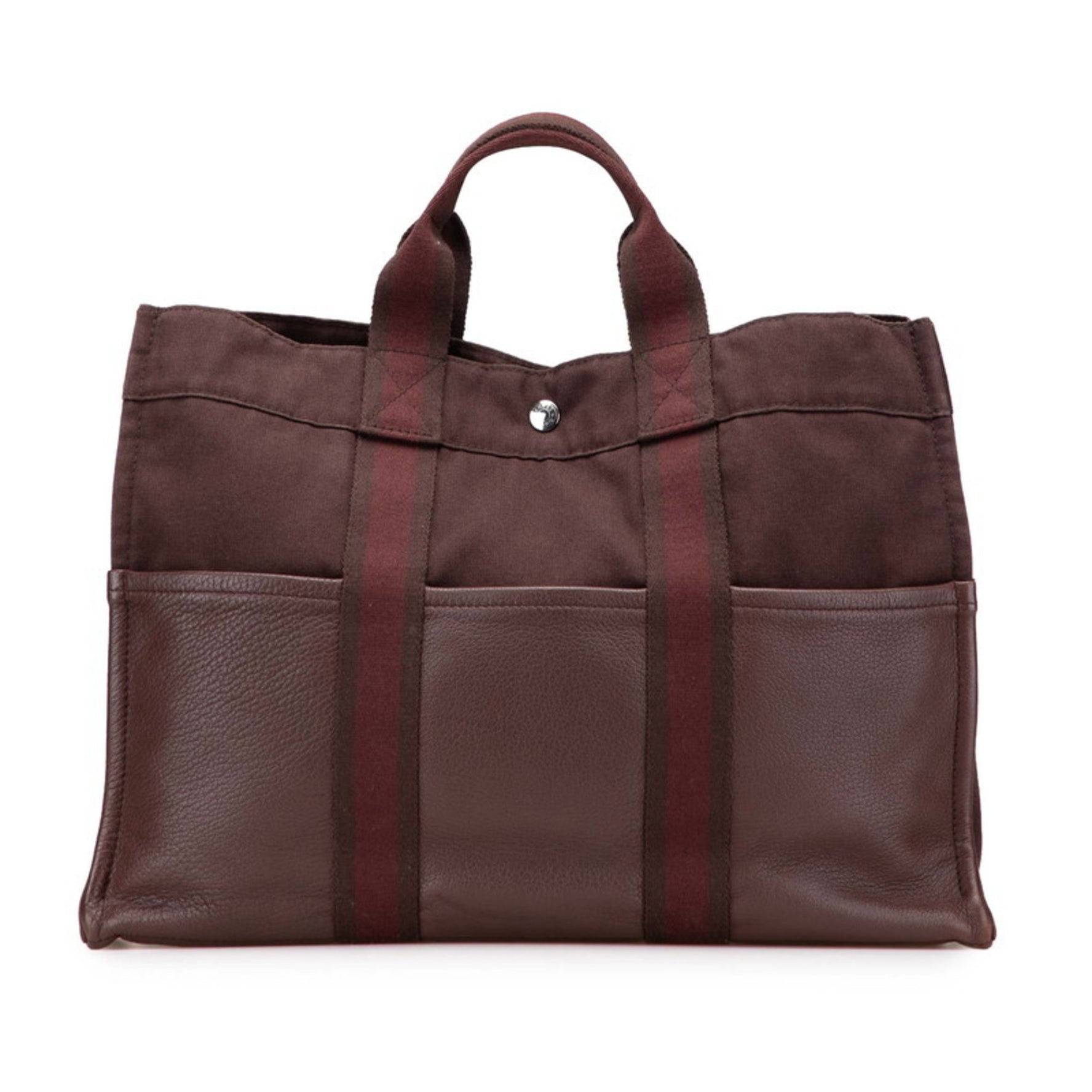 Hermès Four Tou MM Half Leather Tote Bag Canvas HERMES