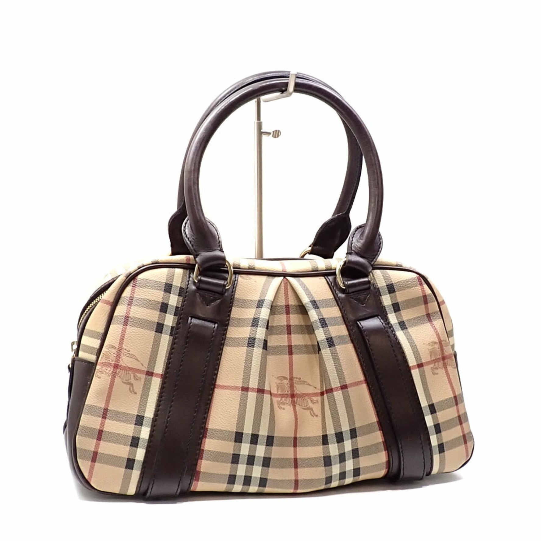 Burberry handbag beige, brown, PVC, Nova check
