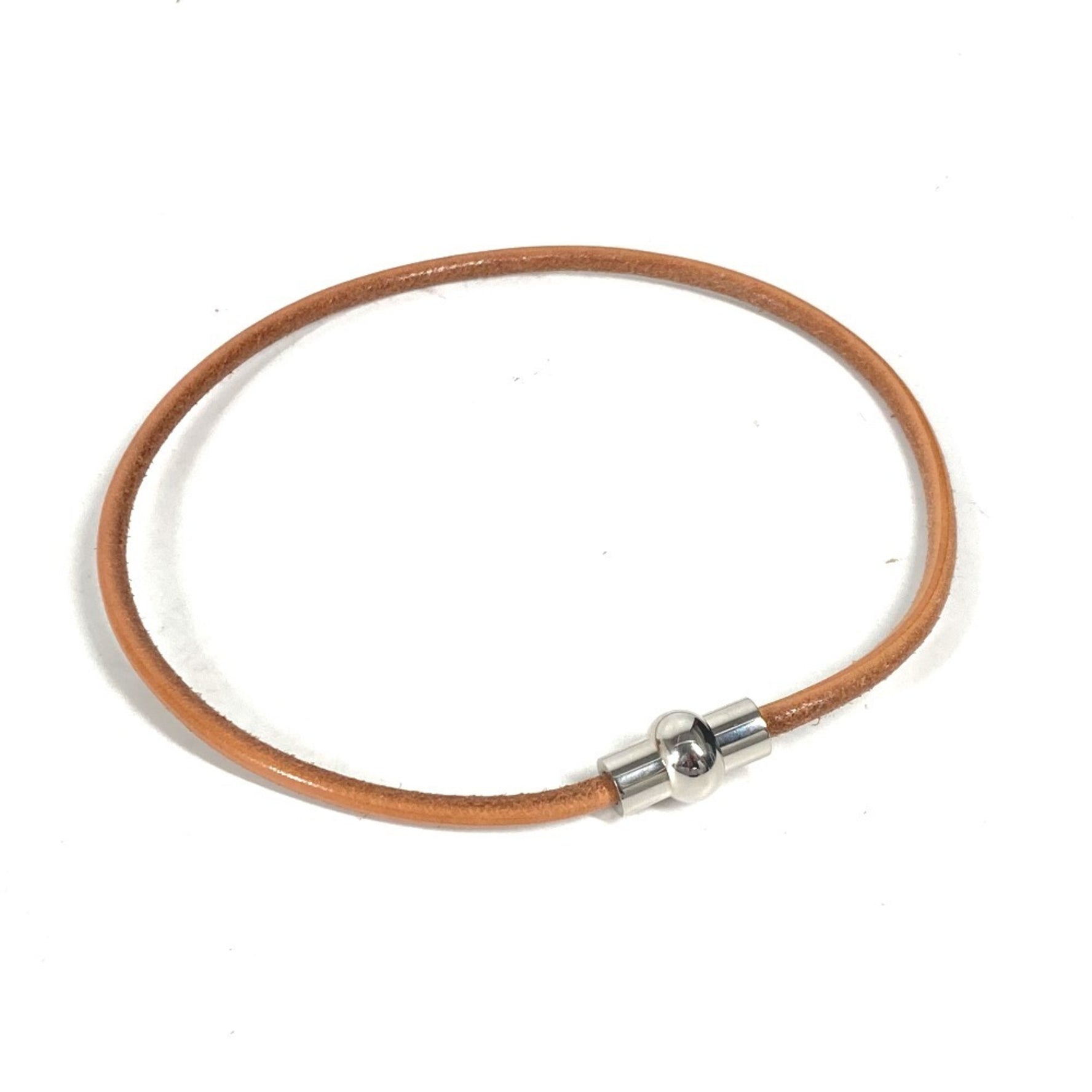 HERMES Double Bracelet Accessory Choker Leather Men's