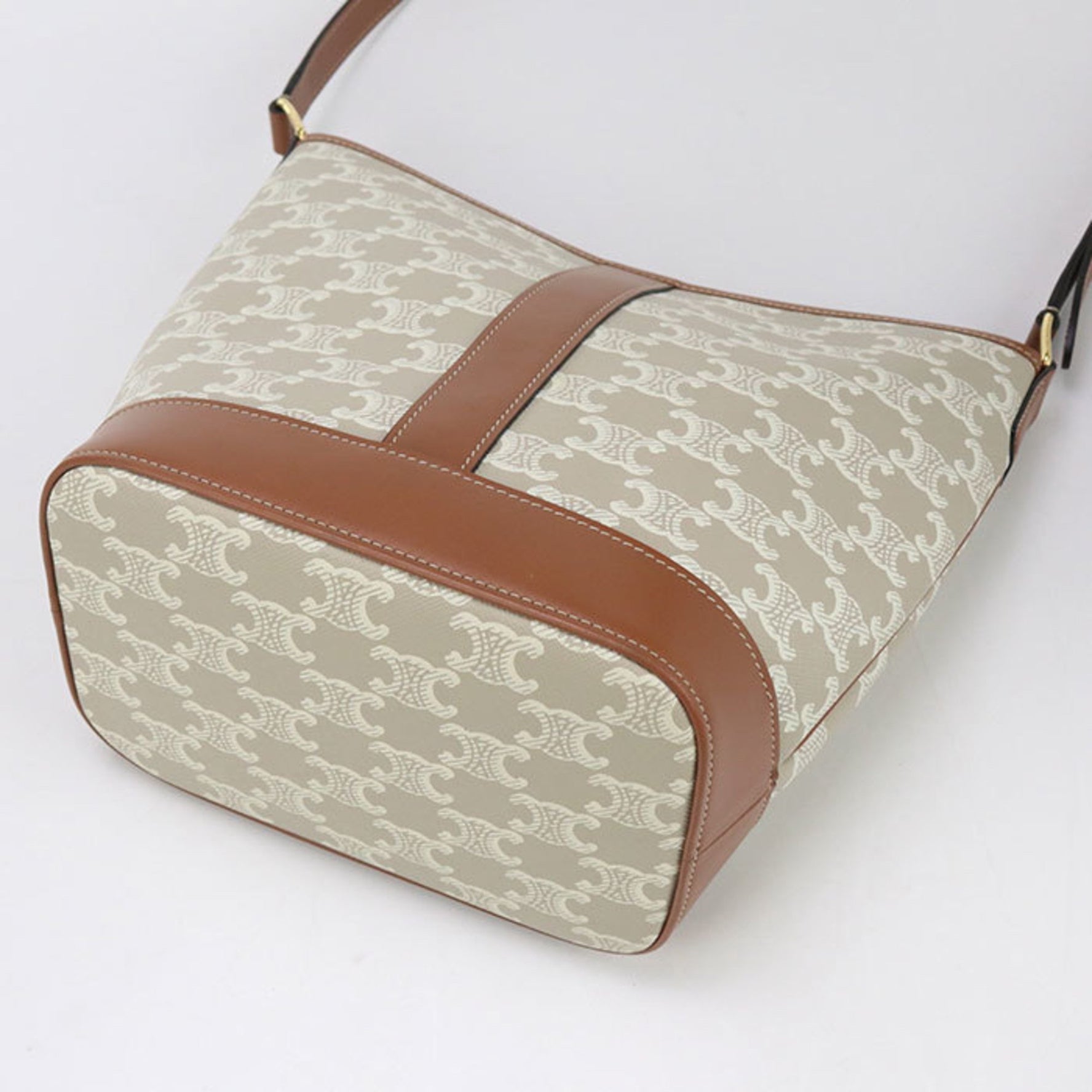 CELINE Triomphe Canvas Shoulder Bag Small Bucket