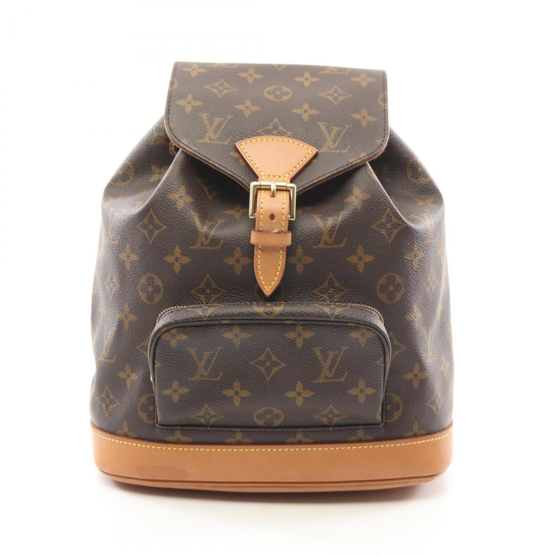Louis Vuitton Montsouris MM Rucksack Backpack Bag Coated Canvas Leather Monogram Brown