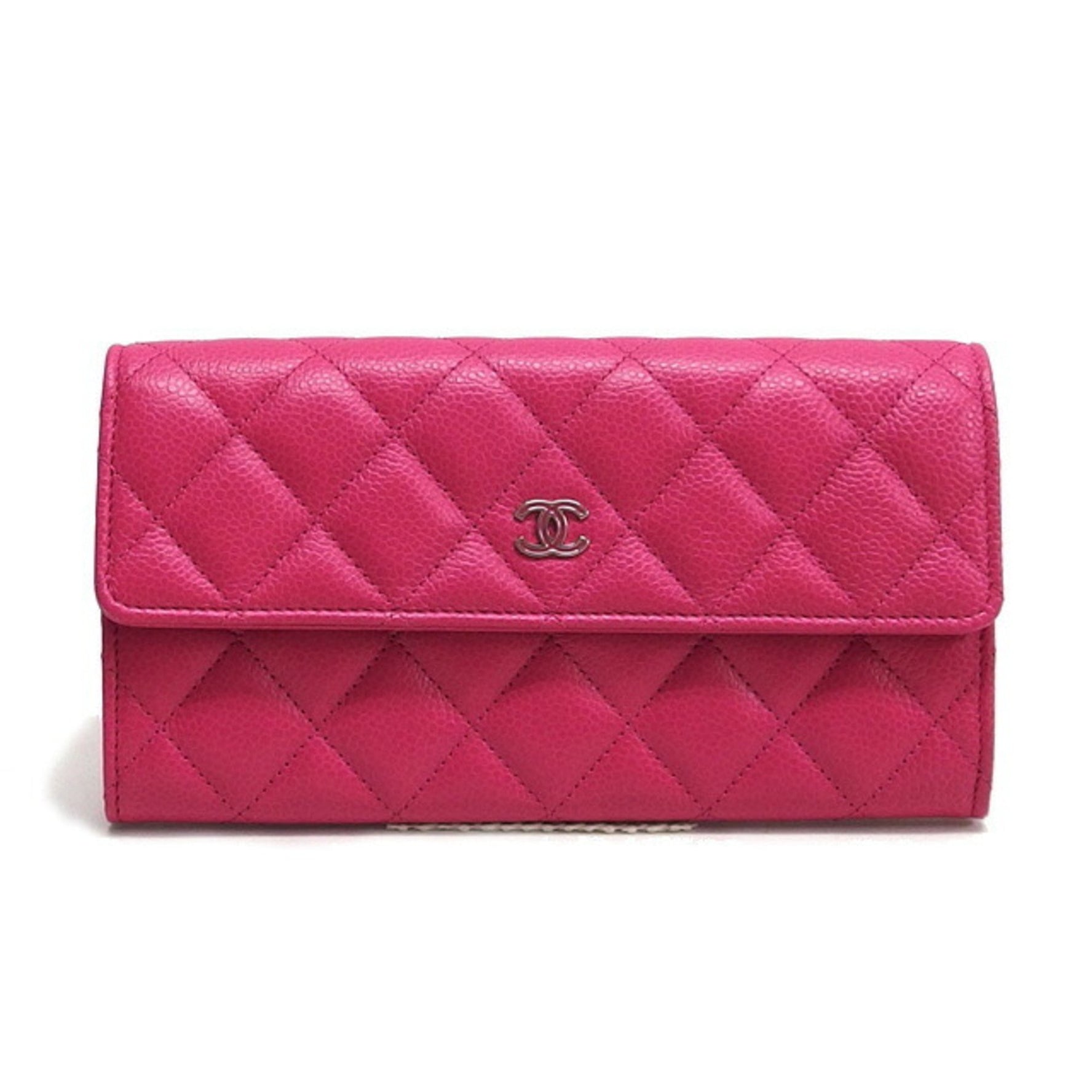 Chanel Caviar Leather Matelasse Bi-Fold Flap Long Wallet, Unused