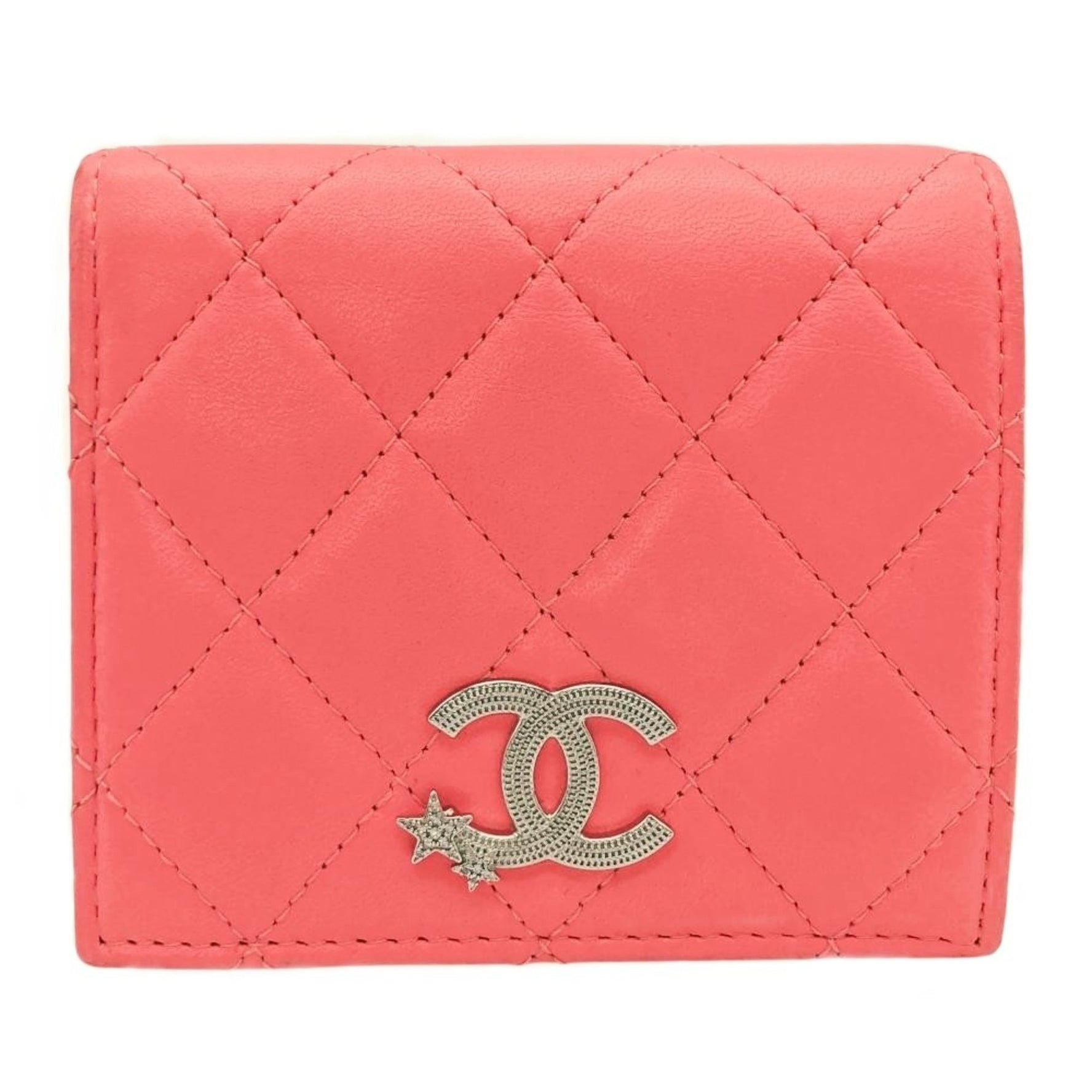 CHANEL Matelasse Coco Mark Star Small Wallet Bi-fold Lambskin