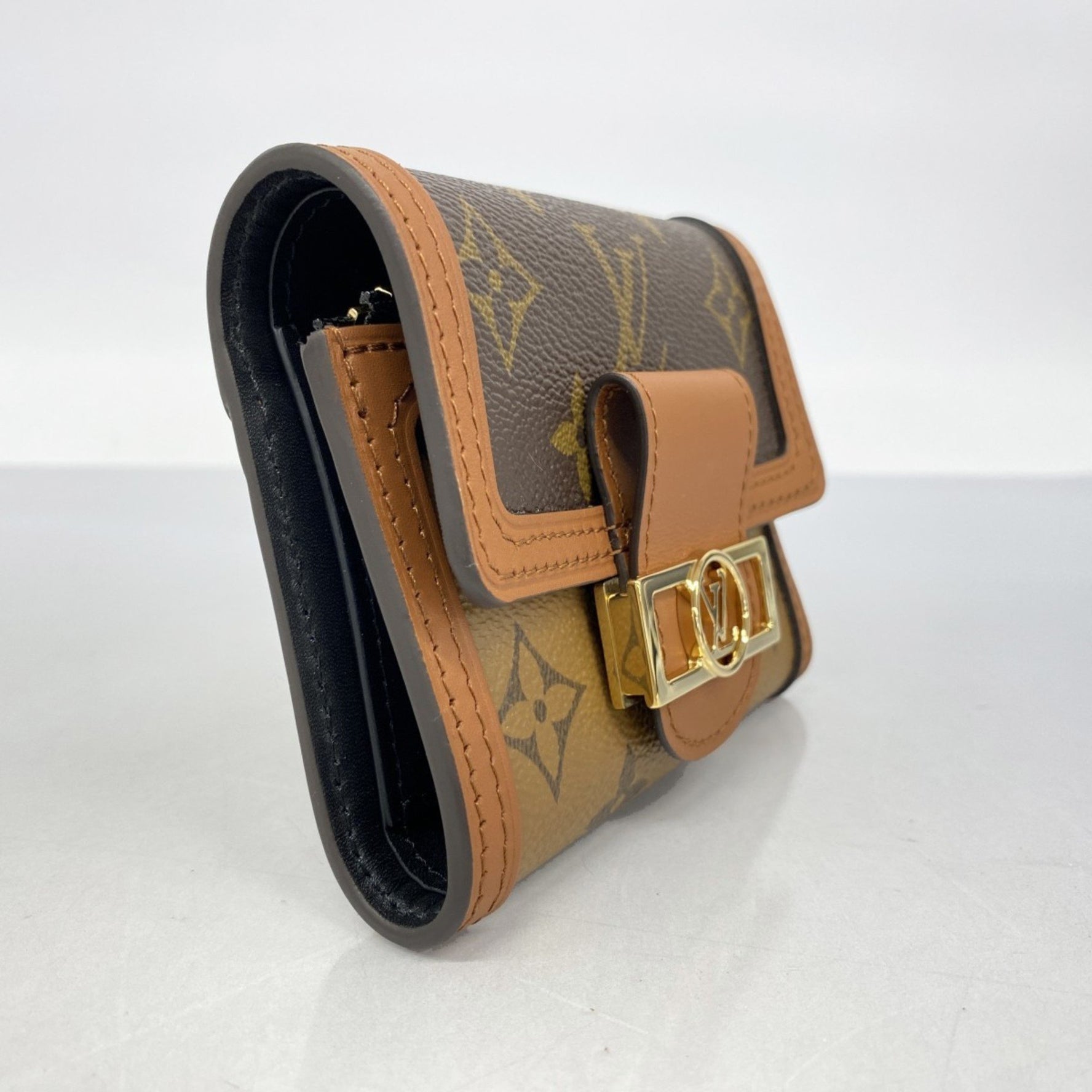 Louis Vuitton Monogram Reverse Portefeuille Dauphine Compact Tri-fold Wallet