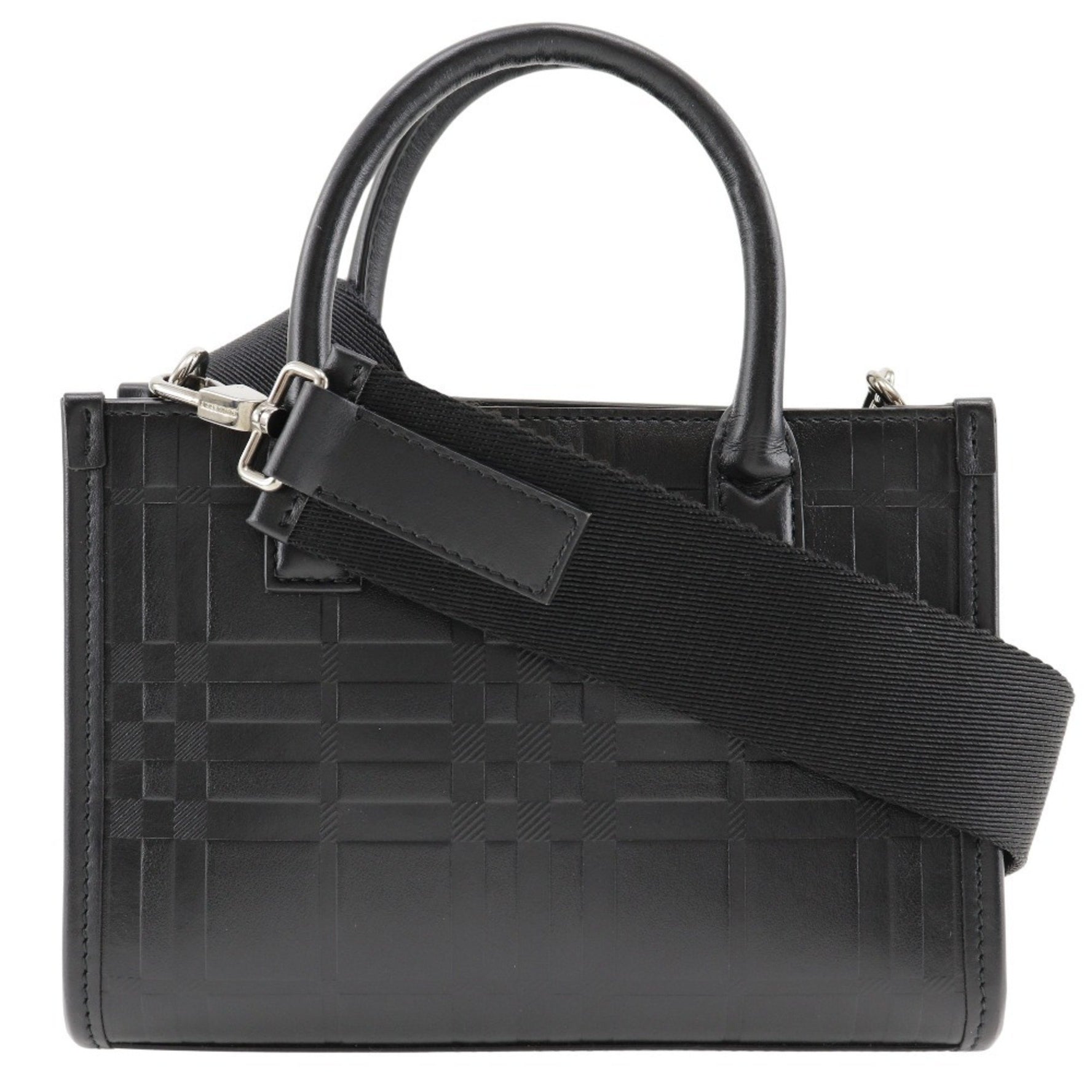 Burberry Embossed Check Handbag Shoulder Calf