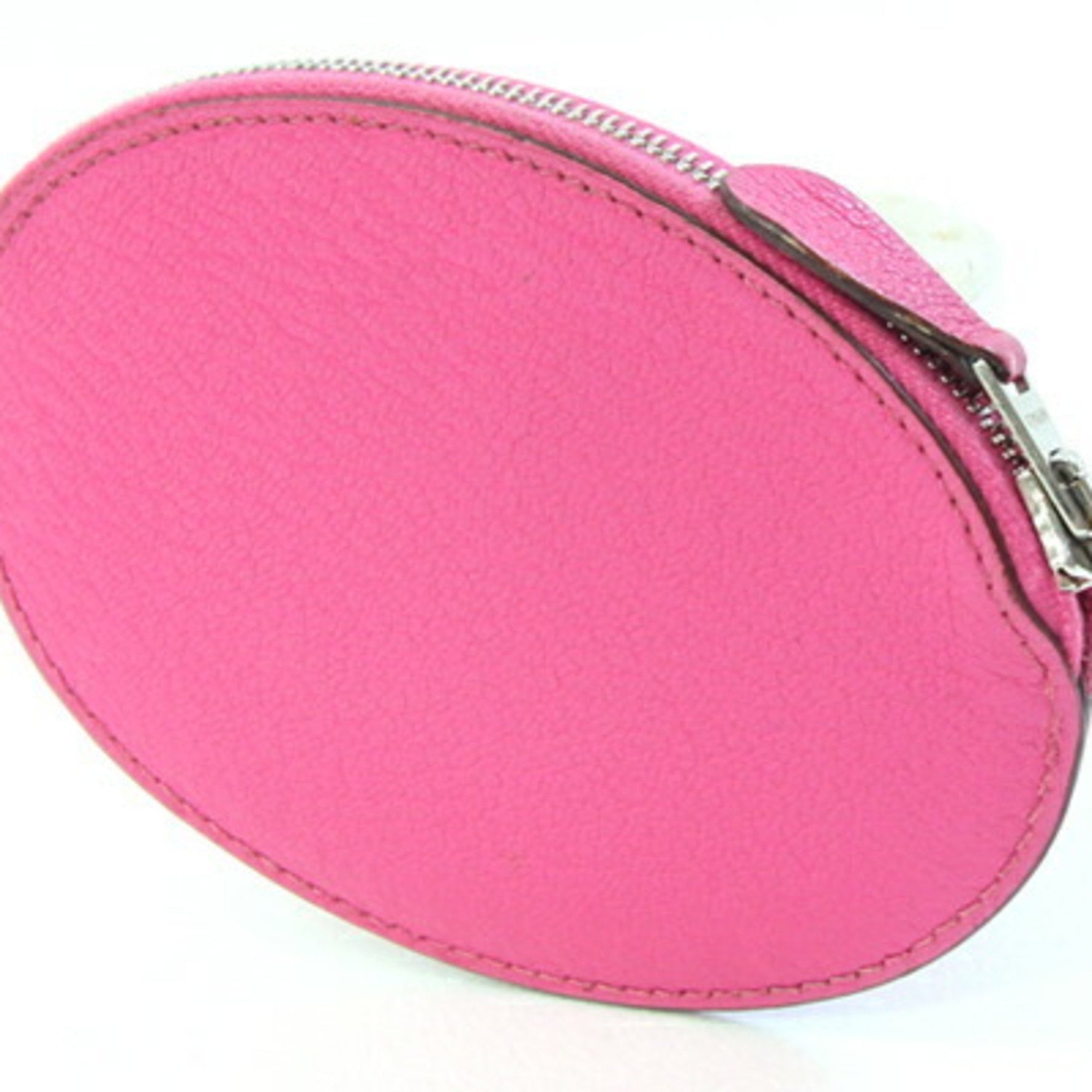 Hermes Coin Case Evelyn Rose Tyrien Chevre □O Engraved 2011 Purse Mini Wallet Pink Punching H