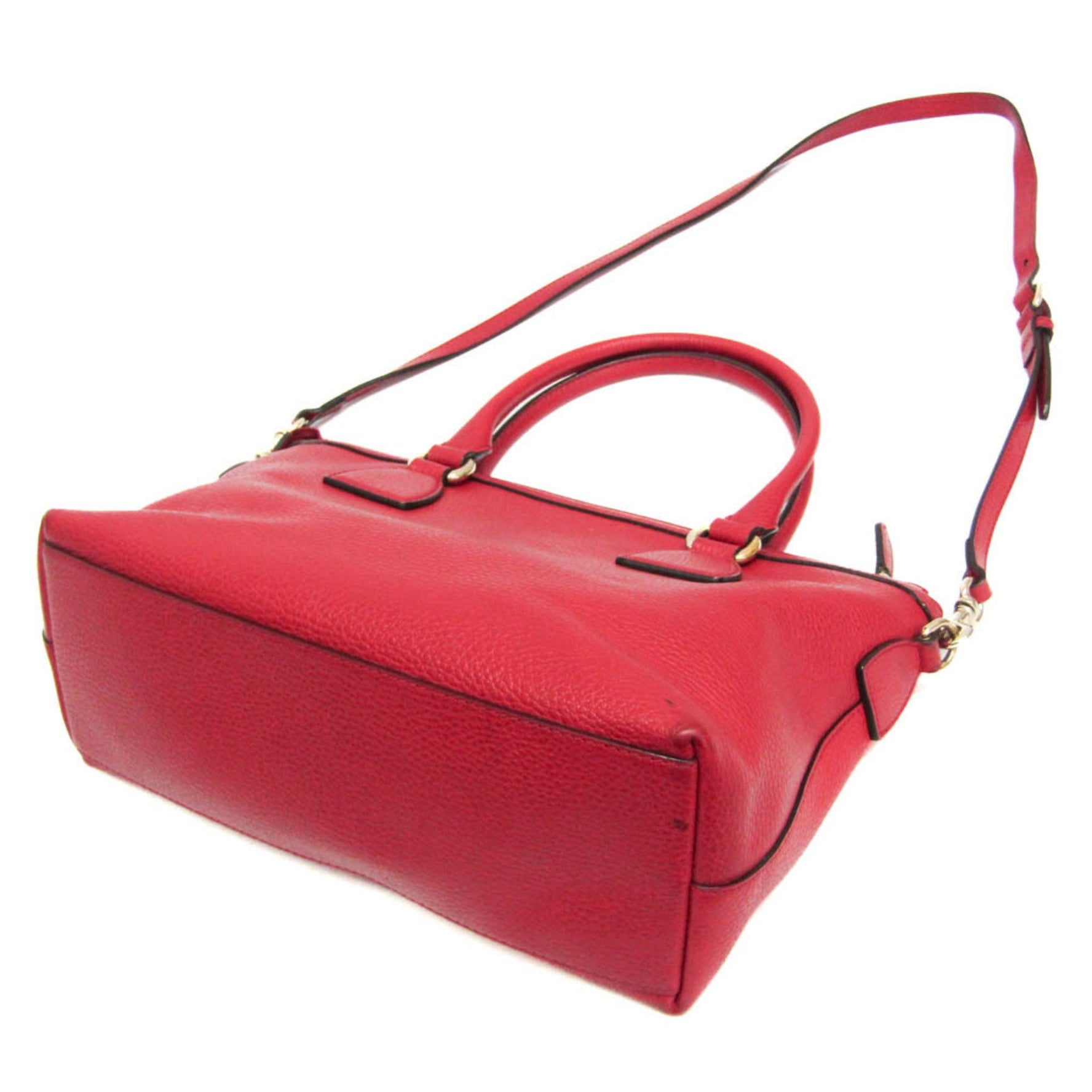 Gucci Interlocking G Leather Handbag,Shoulder Bag Red Color