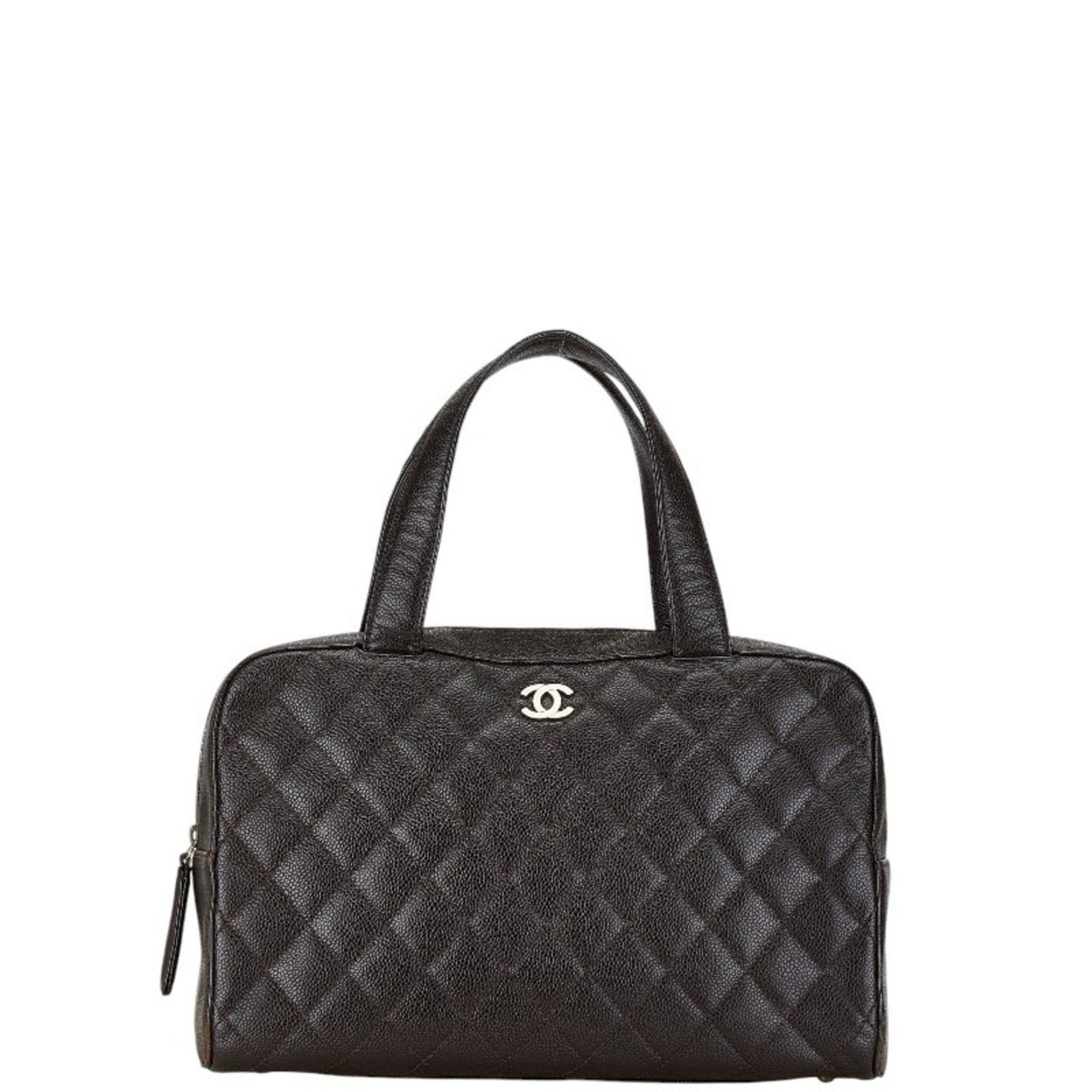 Chanel Coco Mark Handbag Boston Bag Caviar Skin