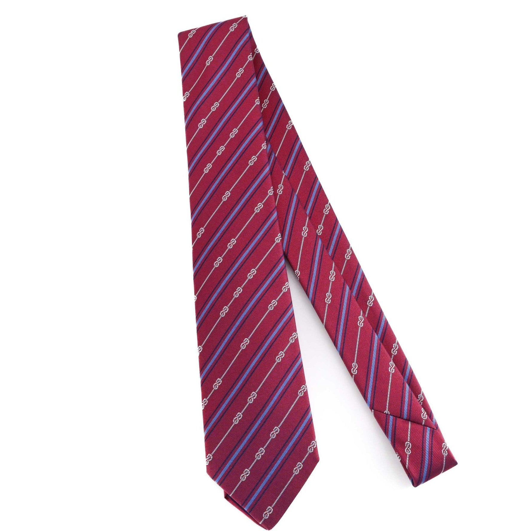 HERMES Rope Knot Yacht Silk Tie, Red