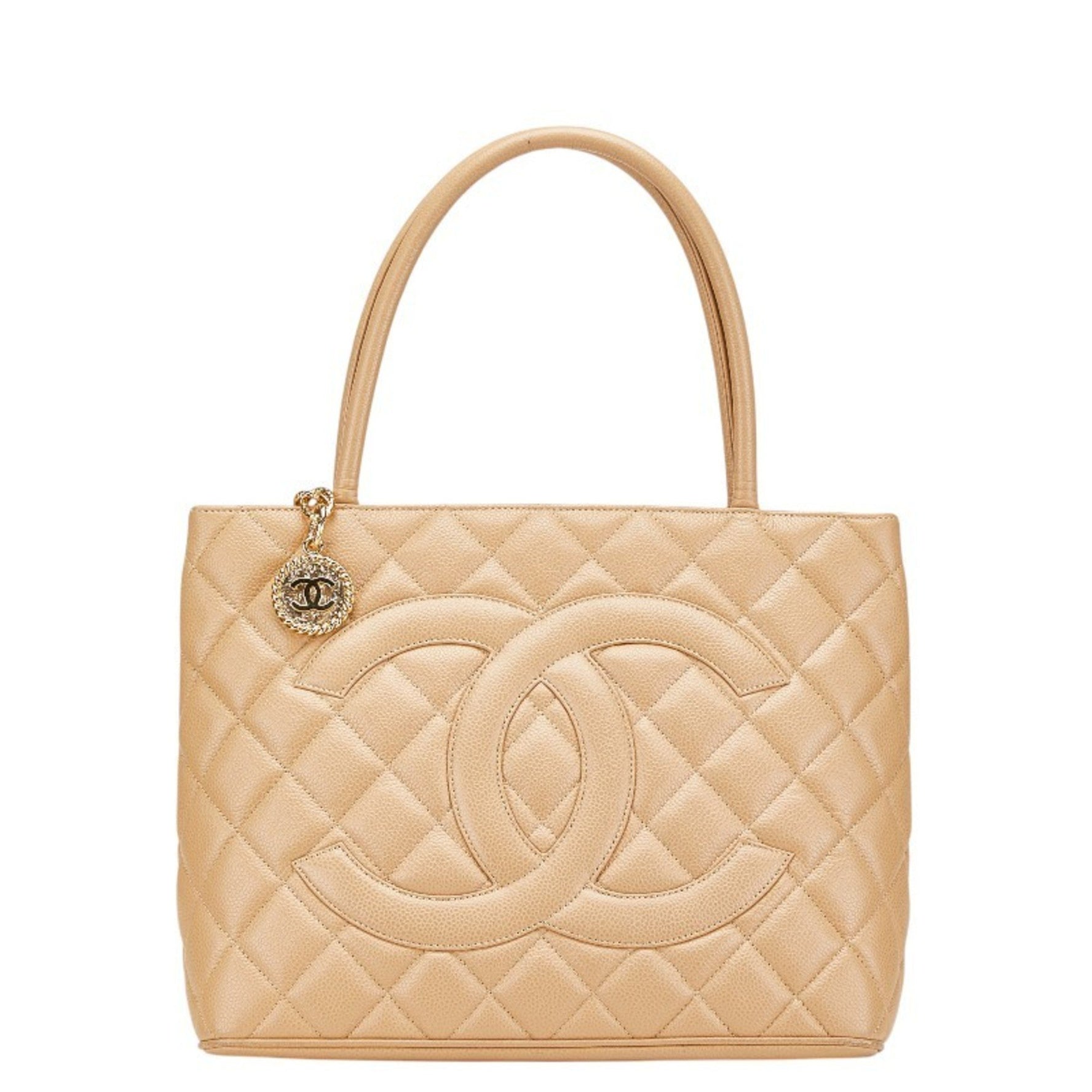 Chanel Matelasse Reproduction Tote Coco Mark Handbag Bag Caviar Skin