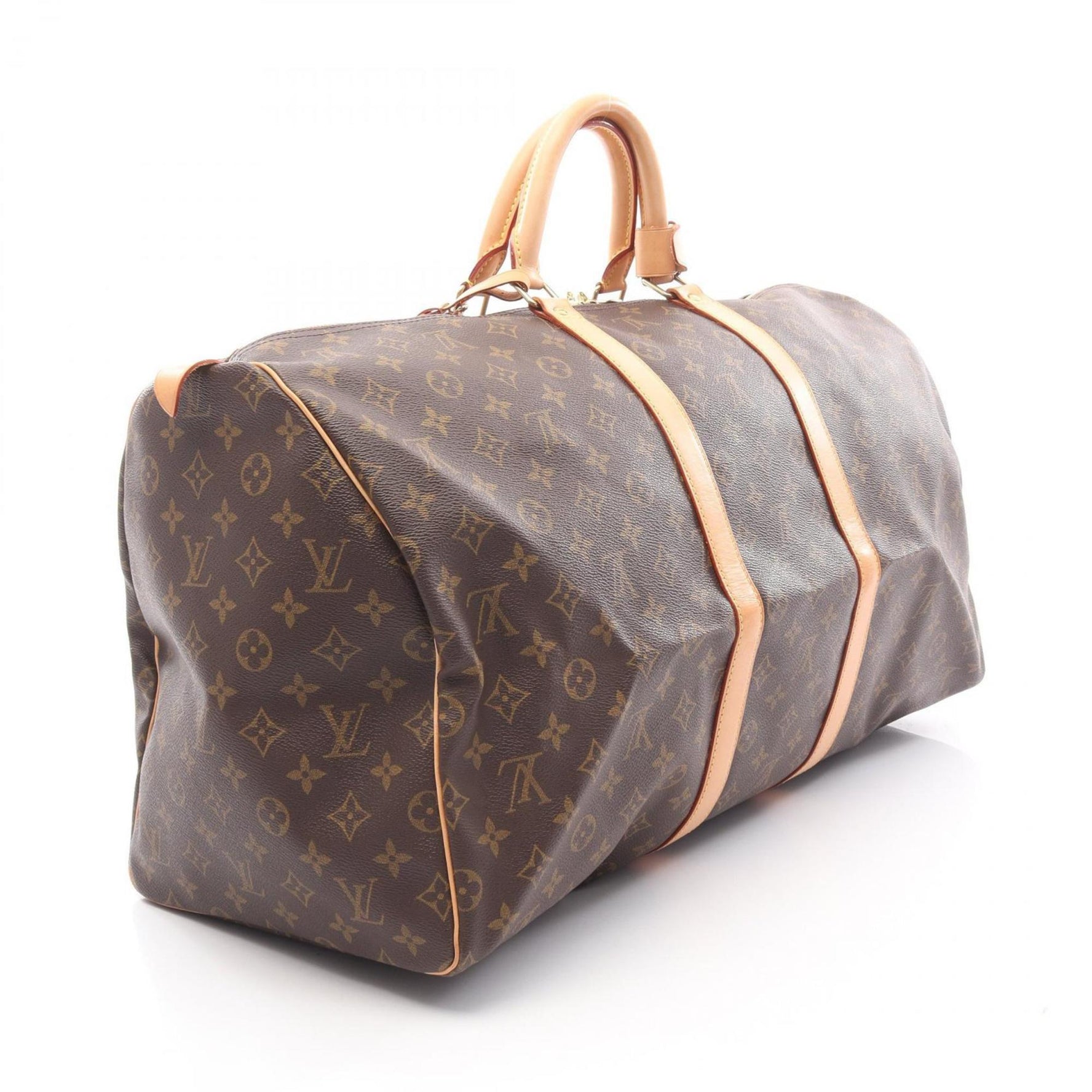 Louis Vuitton Keepall 55 Boston Bag, Coated Canvas and Leather, Monogram, Men's