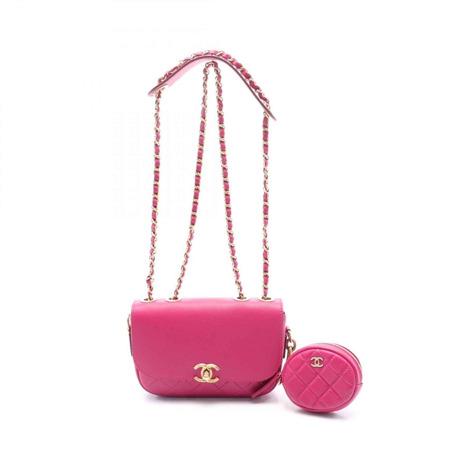 CHANEL Matelasse Shoulder Bag Leather