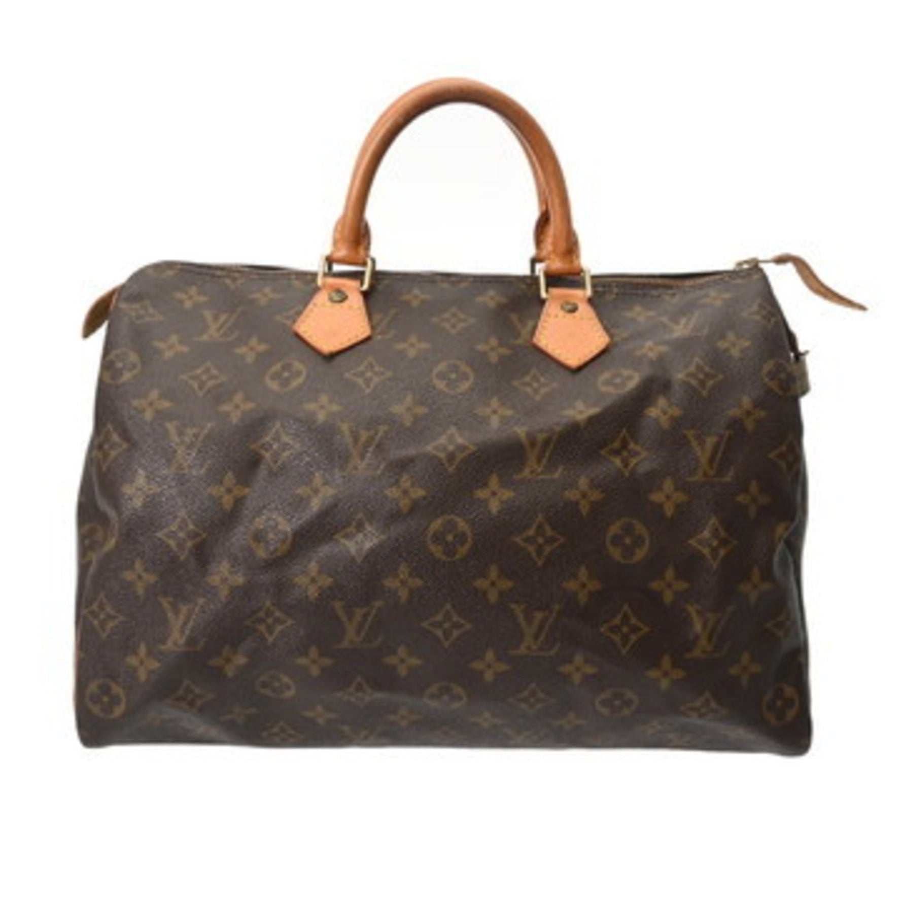 LOUIS VUITTON Monogram Speedy 35 Brown Canvas Handbag