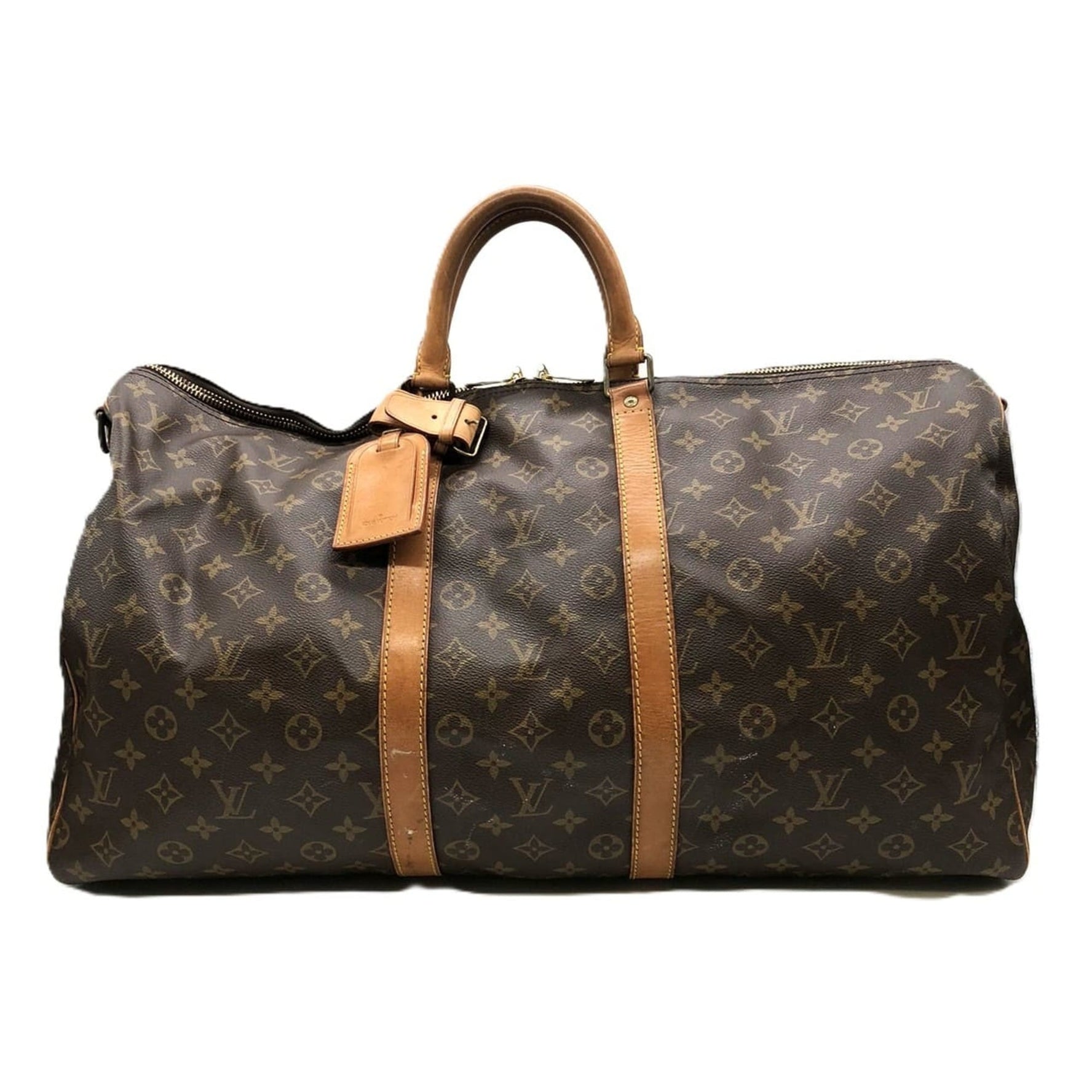 LOUIS VUITTON Keepall 55 Bandouliere Boston Bag Monogram Brown Men's