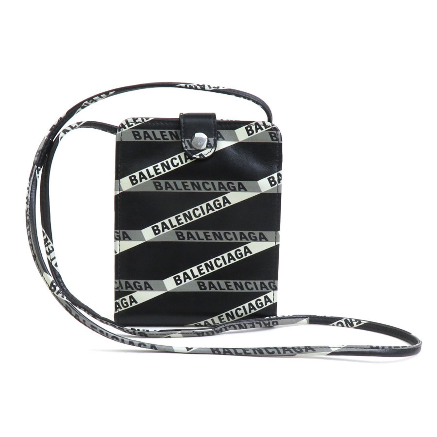 BALENCIAGA Bi-fold Wallet Neck Leather Men's