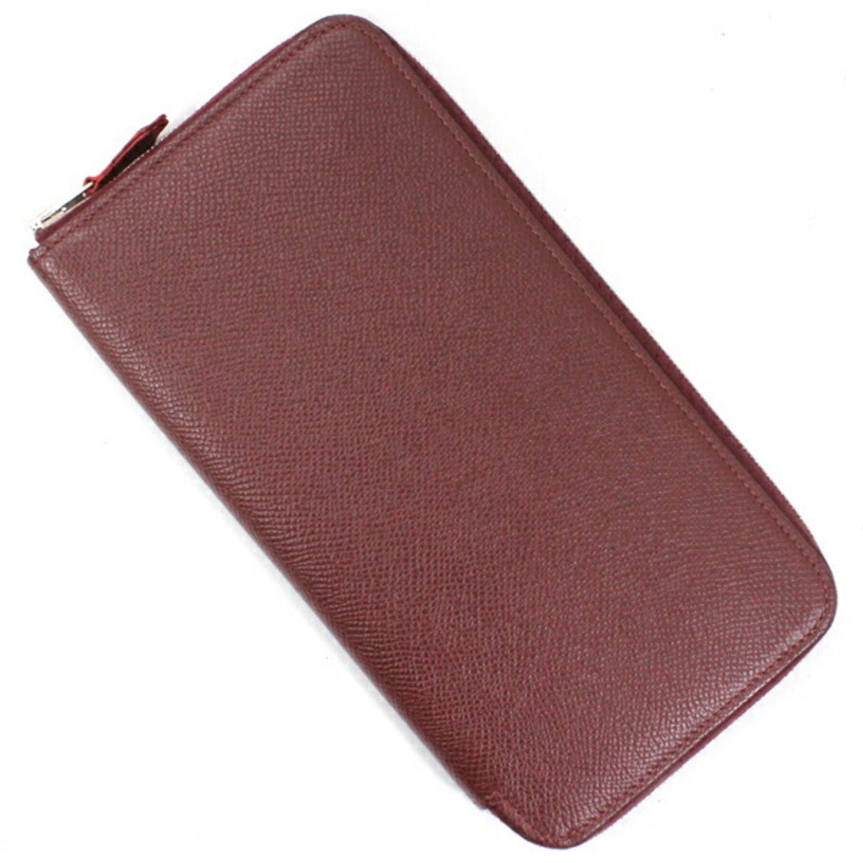 Hermès Azap Long Silkin Round Zip-Around Wallet in Rouge H (Epson) HERMES