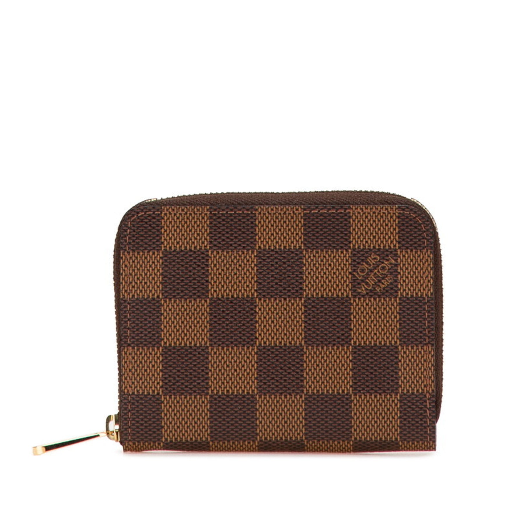Louis Vuitton Damier Zippy Coin Purse Case PVC Plated