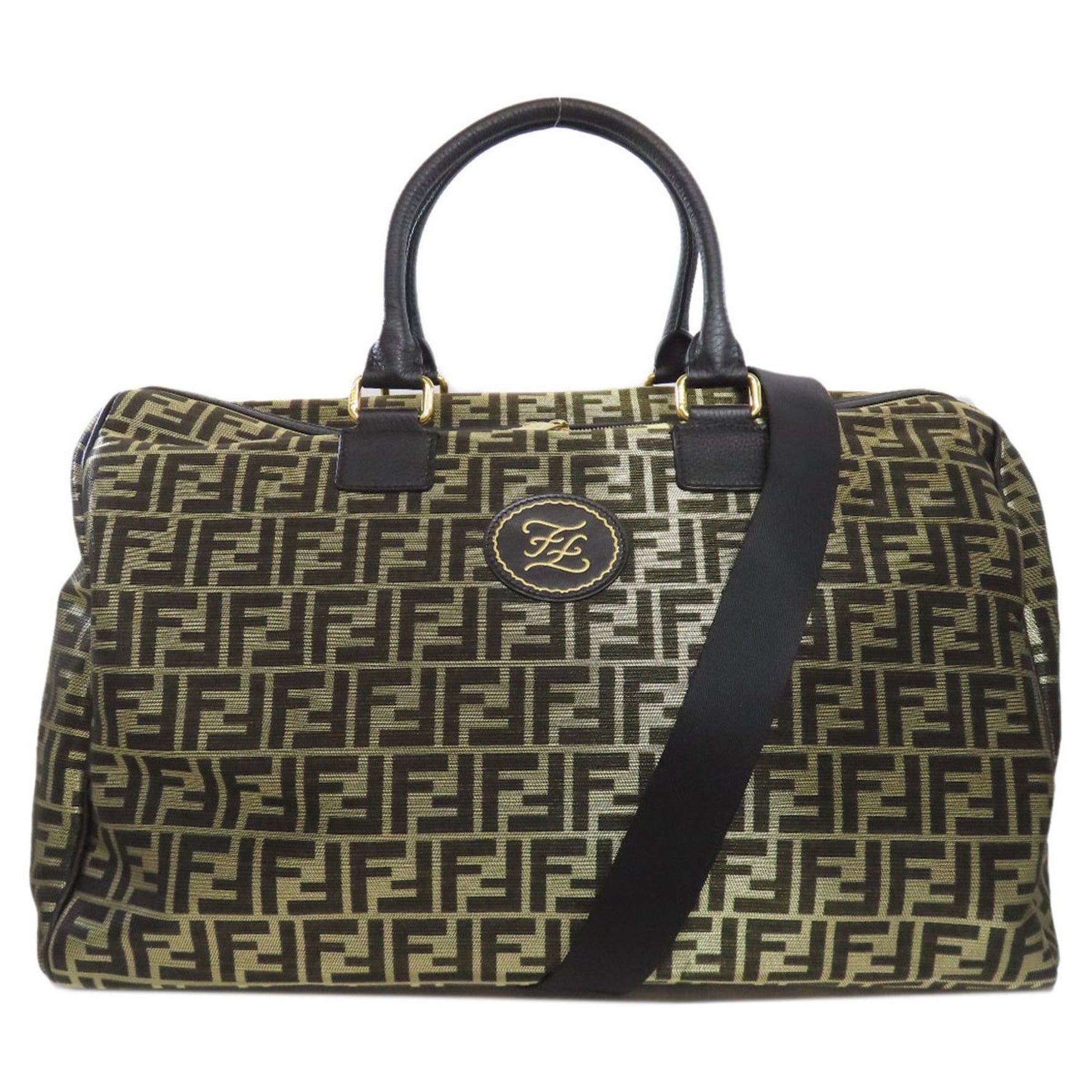 Fendi Zucca Pattern Boston Bag PVC